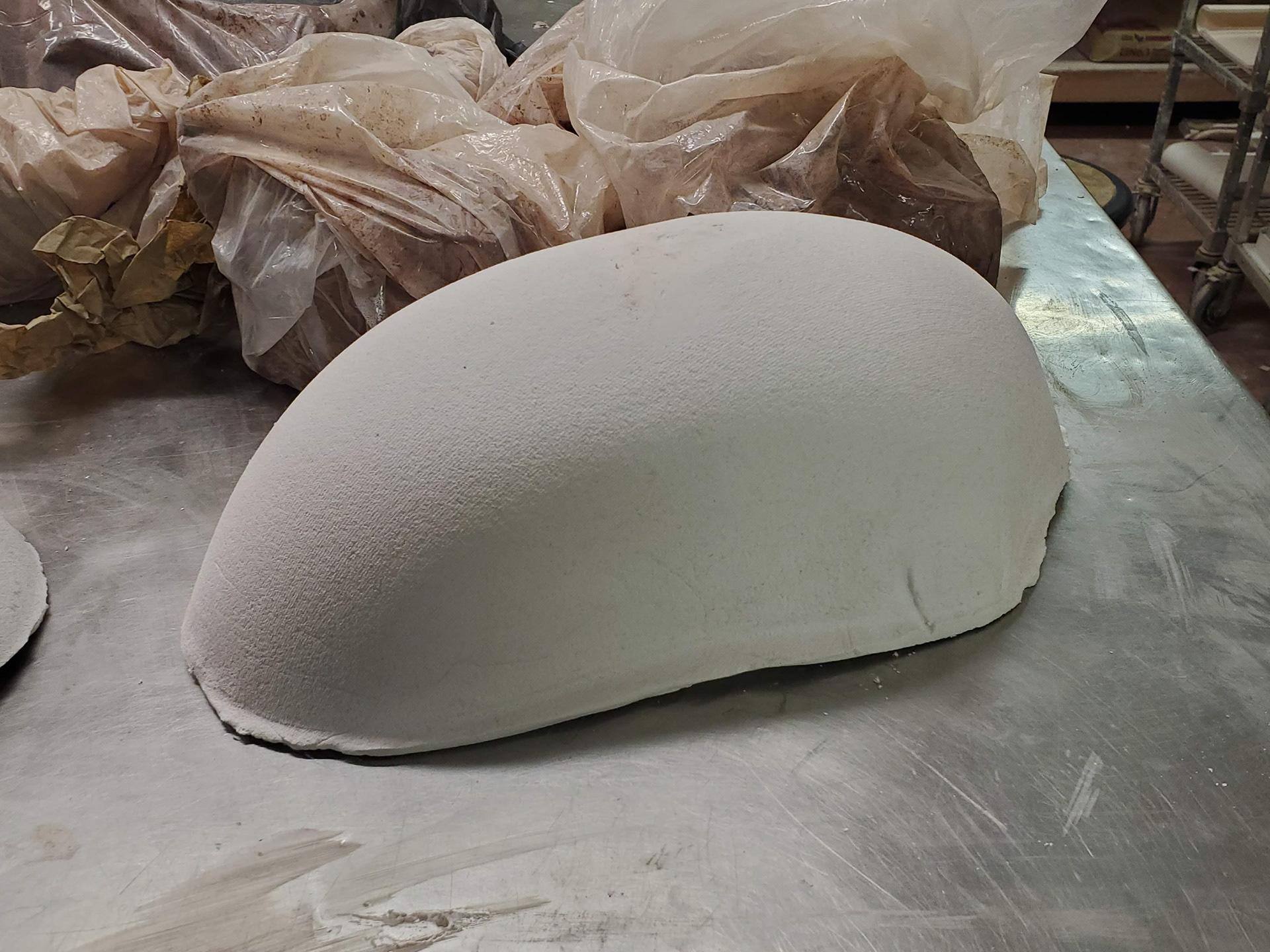 The homemade plaster mold, brand new and unused.