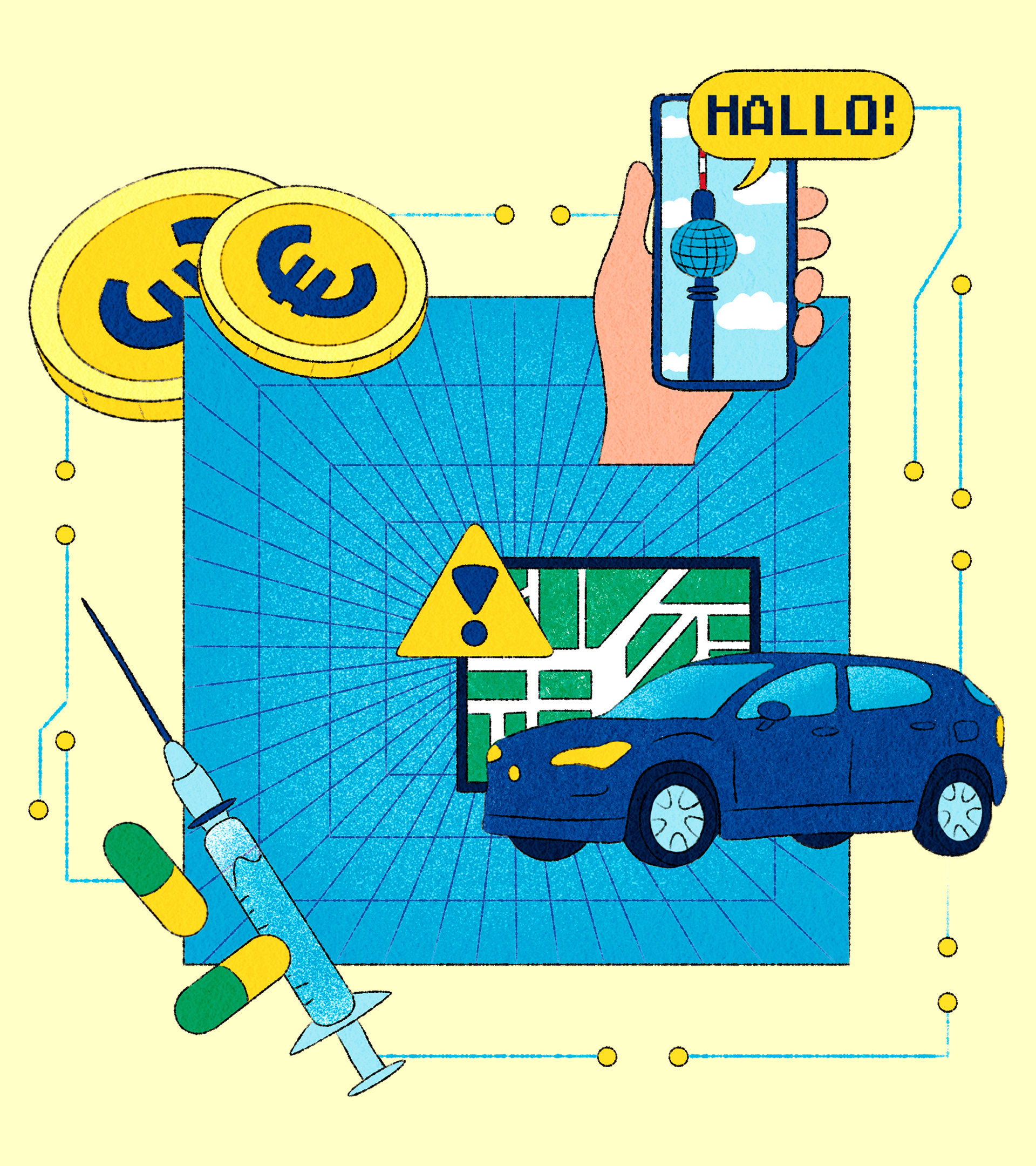 A series of illustrations for the German magazine “InPact Media Verlag”