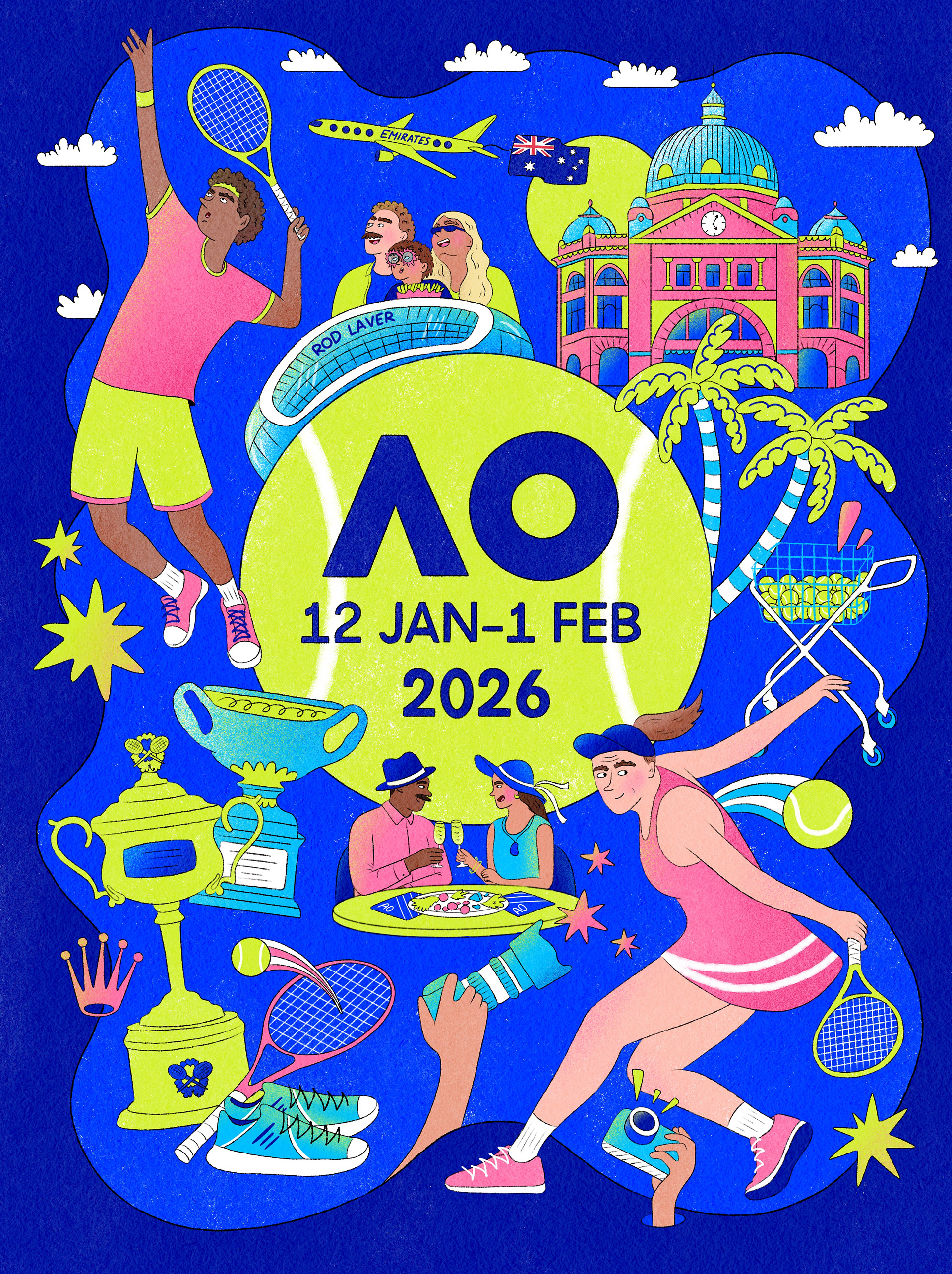 Self initiated illustration for the "Australian Open"