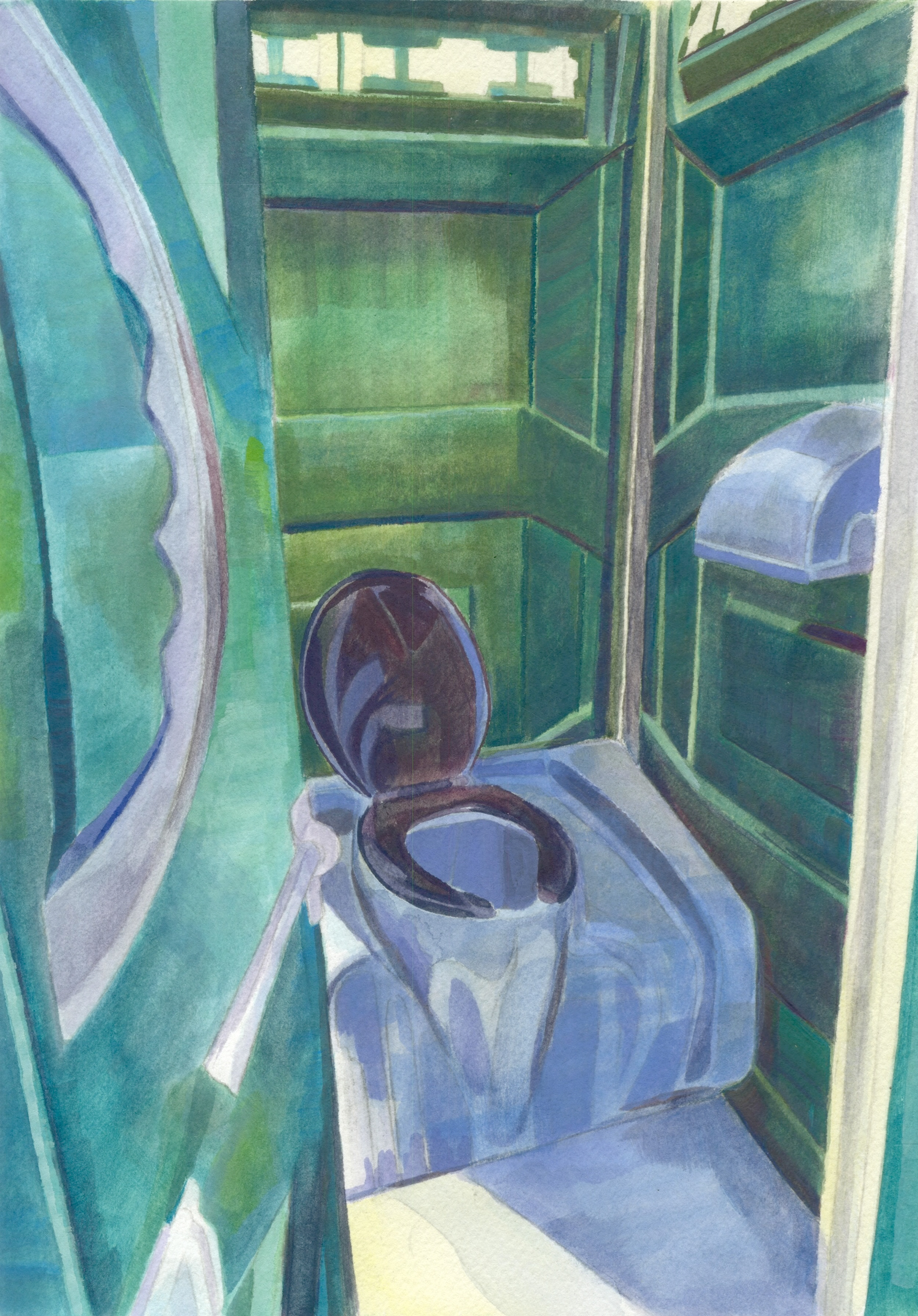 "Gone To Poo" Gouache, 2024