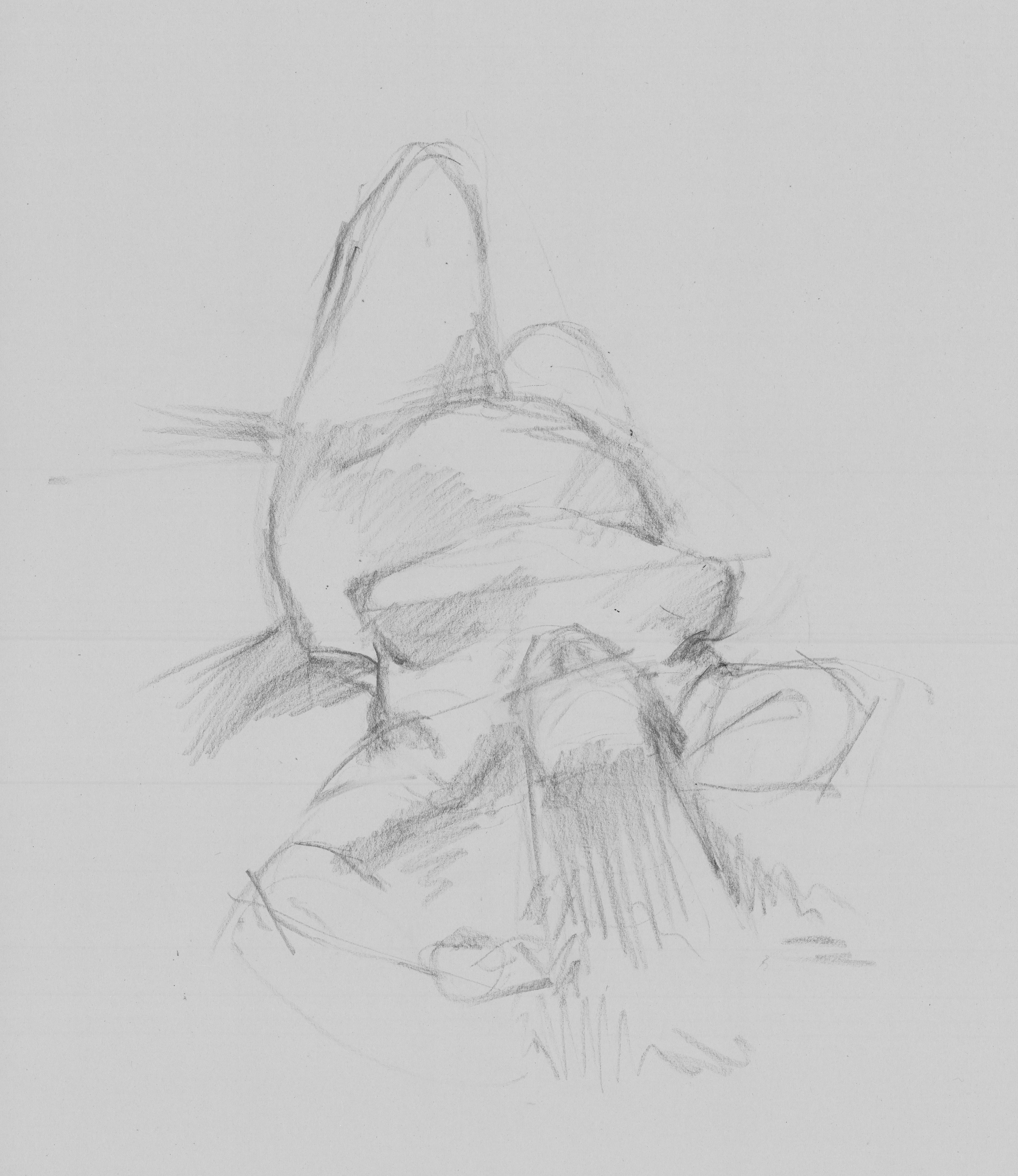 10 MINUTES, CHARCOAL ON NEWSPRINT