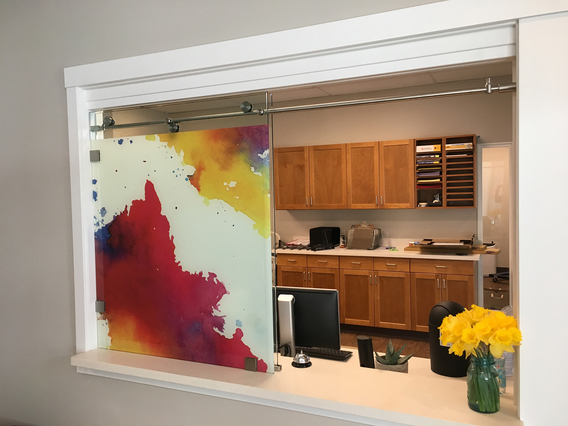 graphic for front desk window
