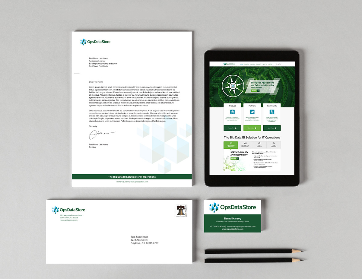 Letterhead, Envelope, Business Card and Website