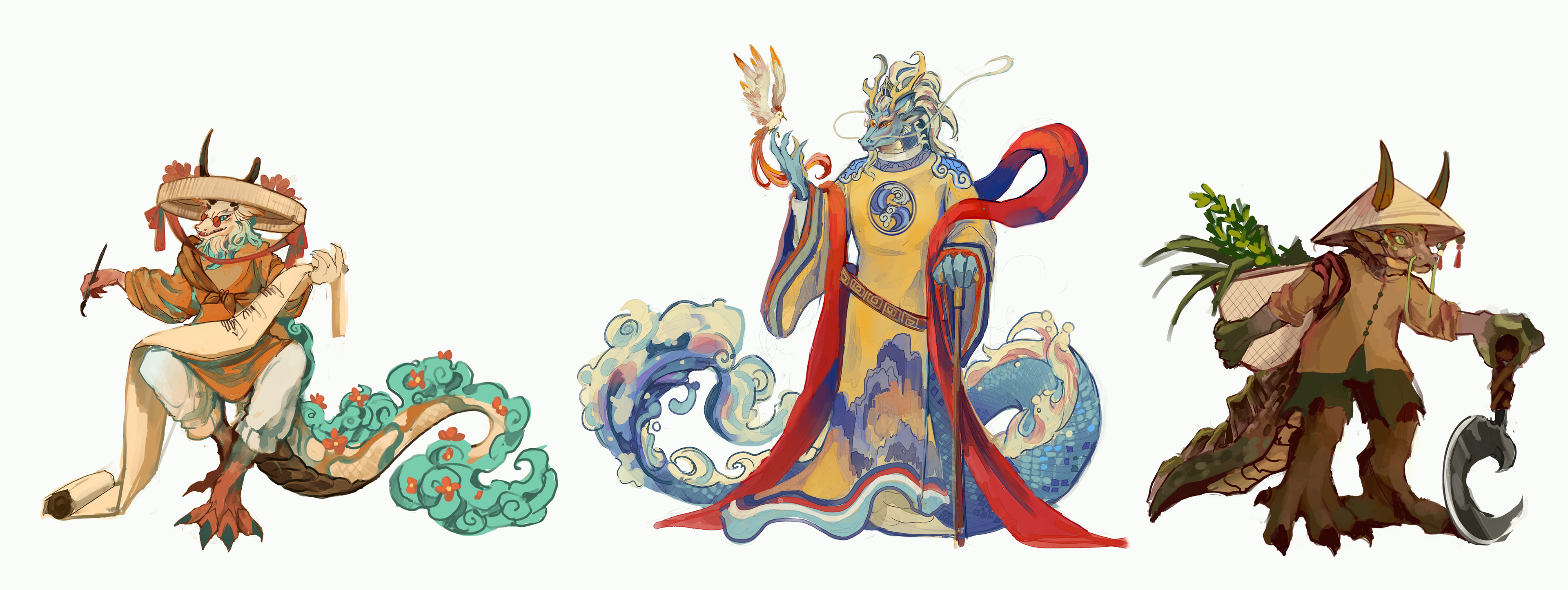 Dragon Anthropomorphic Character variations