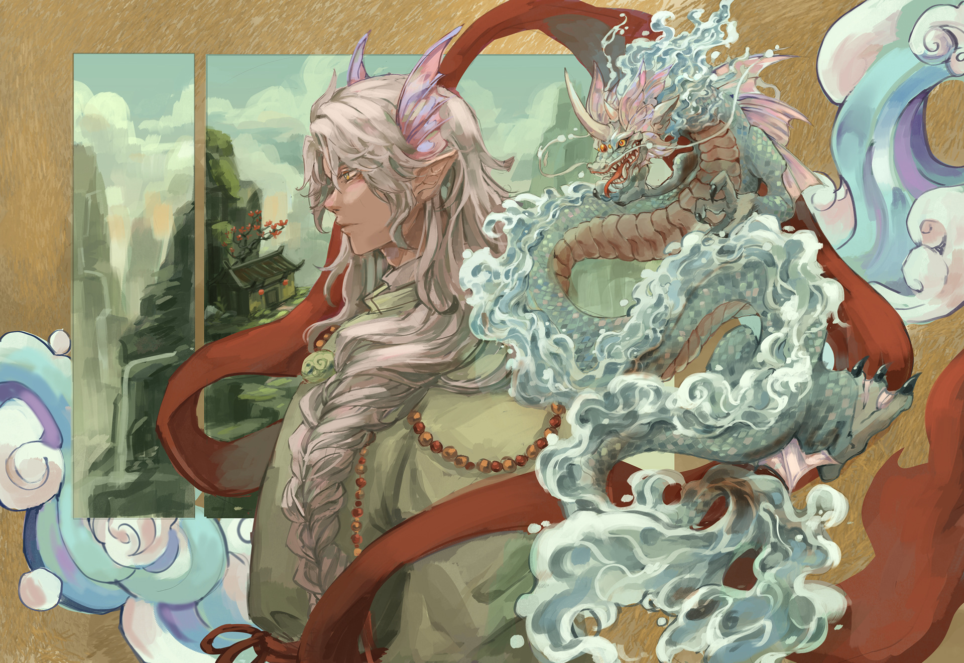 Jiao Long of the East- Bei Shan, First prince of the Hydro God and owner of the tea shop called Sip of Jade