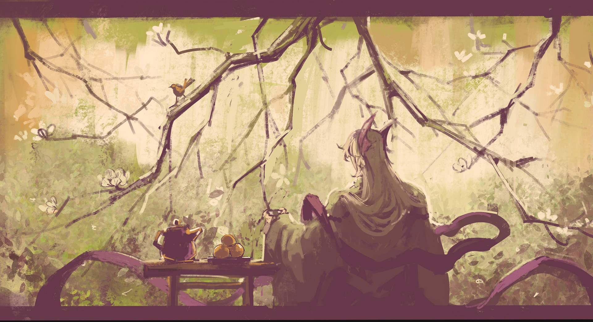 One Afternoon - What's better than a hot cup of tea with this gorgeous spring view? 