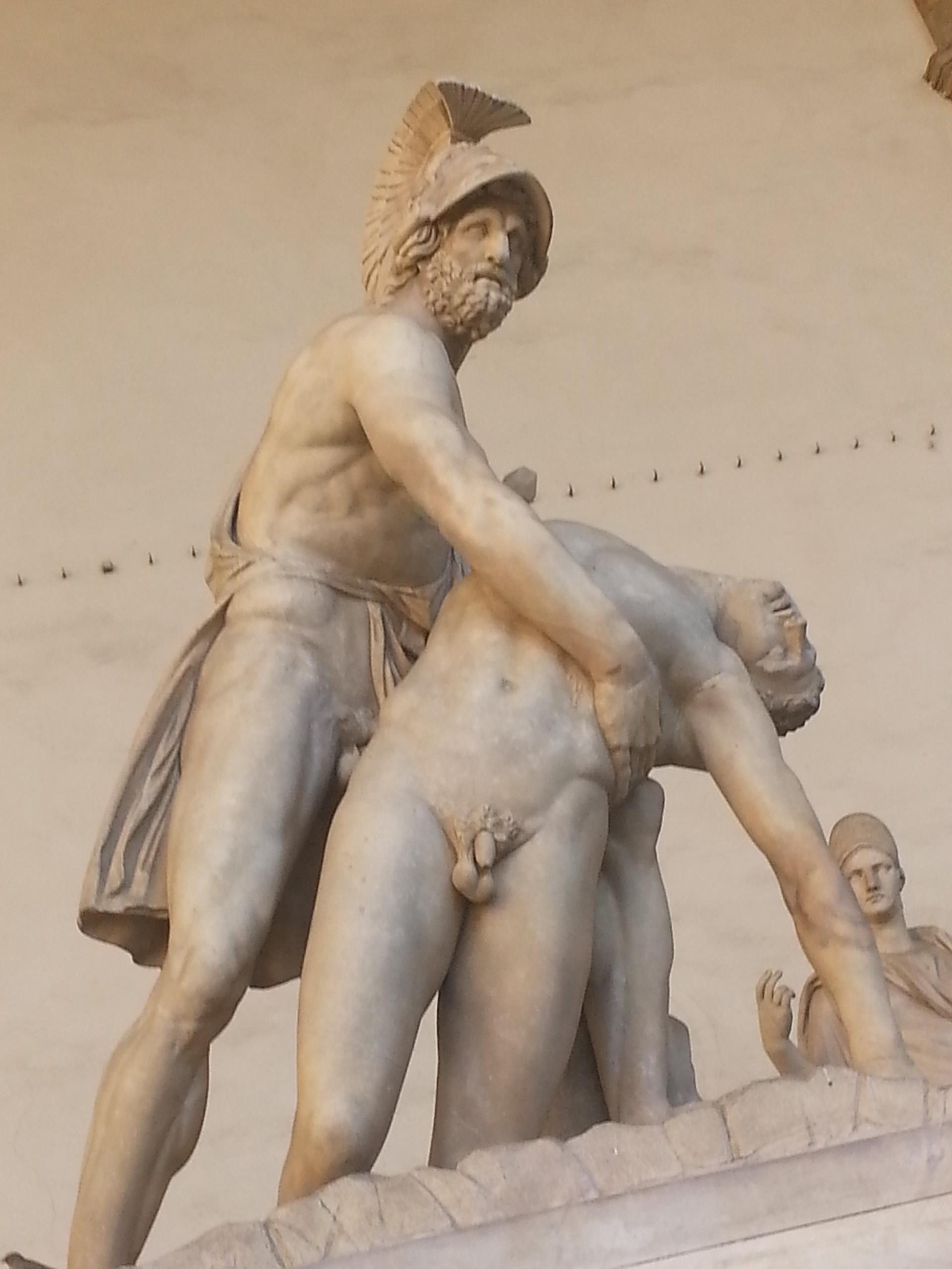    The roman sculpture of Menelaus supporting the body of Patroclus, Florence, Tuscany, Italy. 