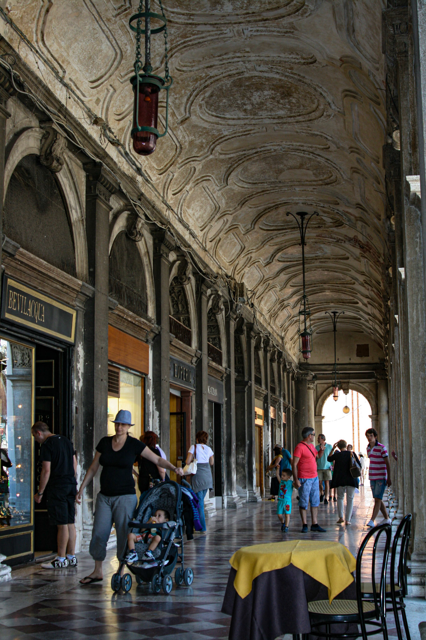 The arches of the Procuratie Vecchie, in Piazza San Marco, Venice. 