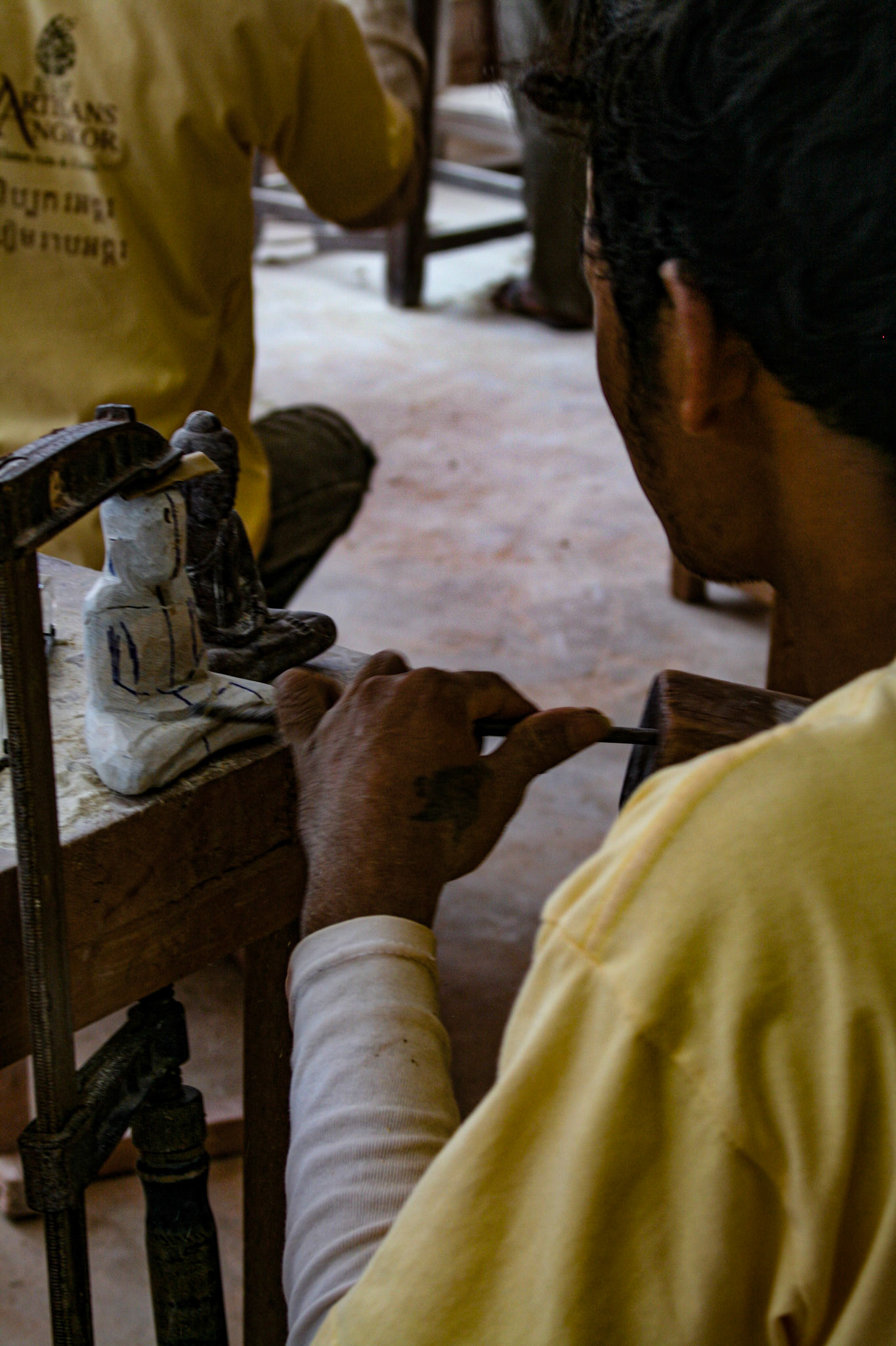 Hand-made wooden arts craft factory. 