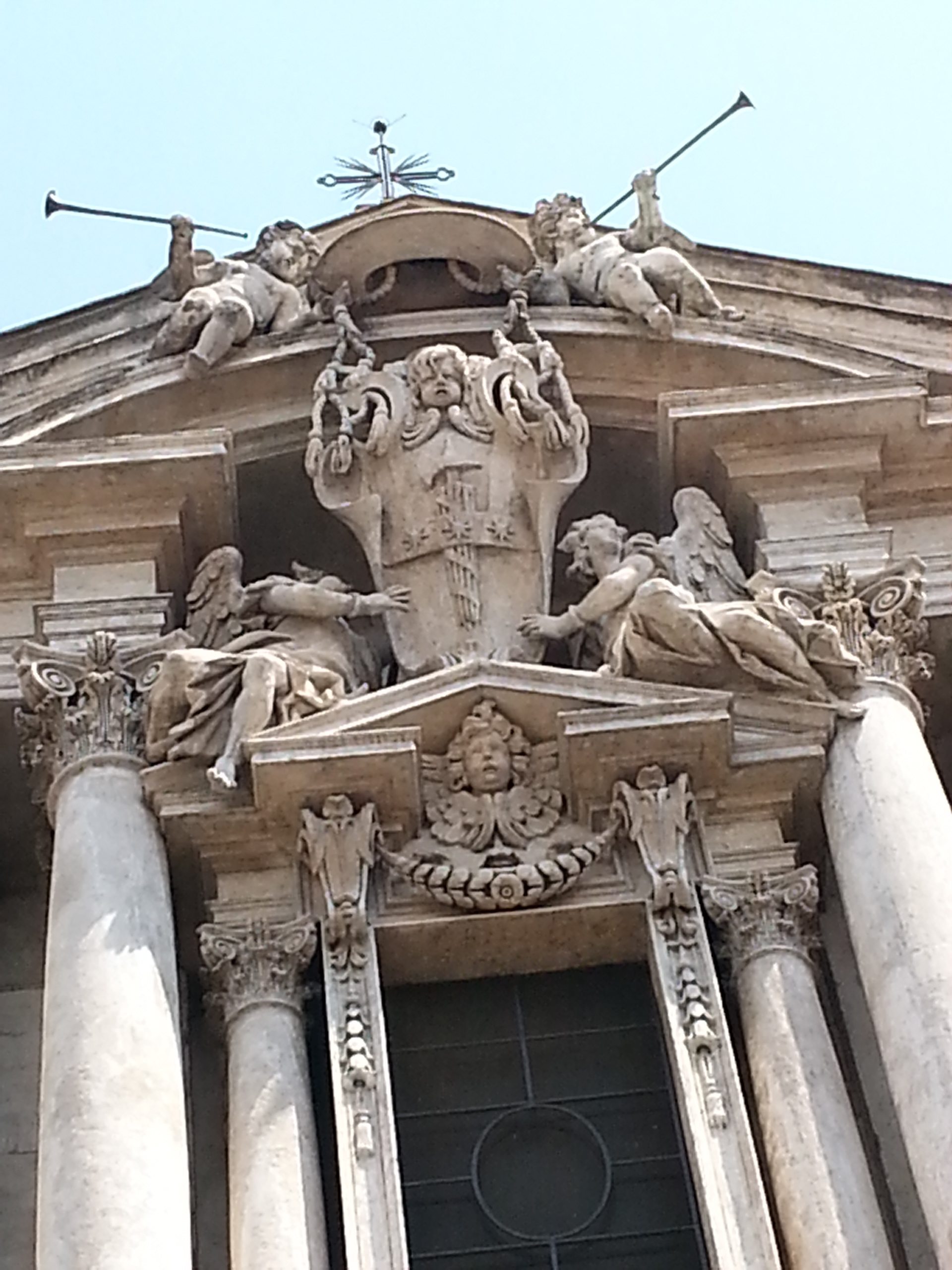 Santi Vincenzo e Anastasio a Trevi ("Saints Vincent and Anastasius at Trevi") is a Baroque church in Rome, the capital of Italy. Built from 1646 to 1650 to the design of architect Martino Longhi the Younger and located near the Trevi Fountain and the Quirinal Palace, for which it served as parish church, it is notable as the place where the precordia and embalmed hearts of 22 popes from Sixtus V to Leo XIII are preserved. 