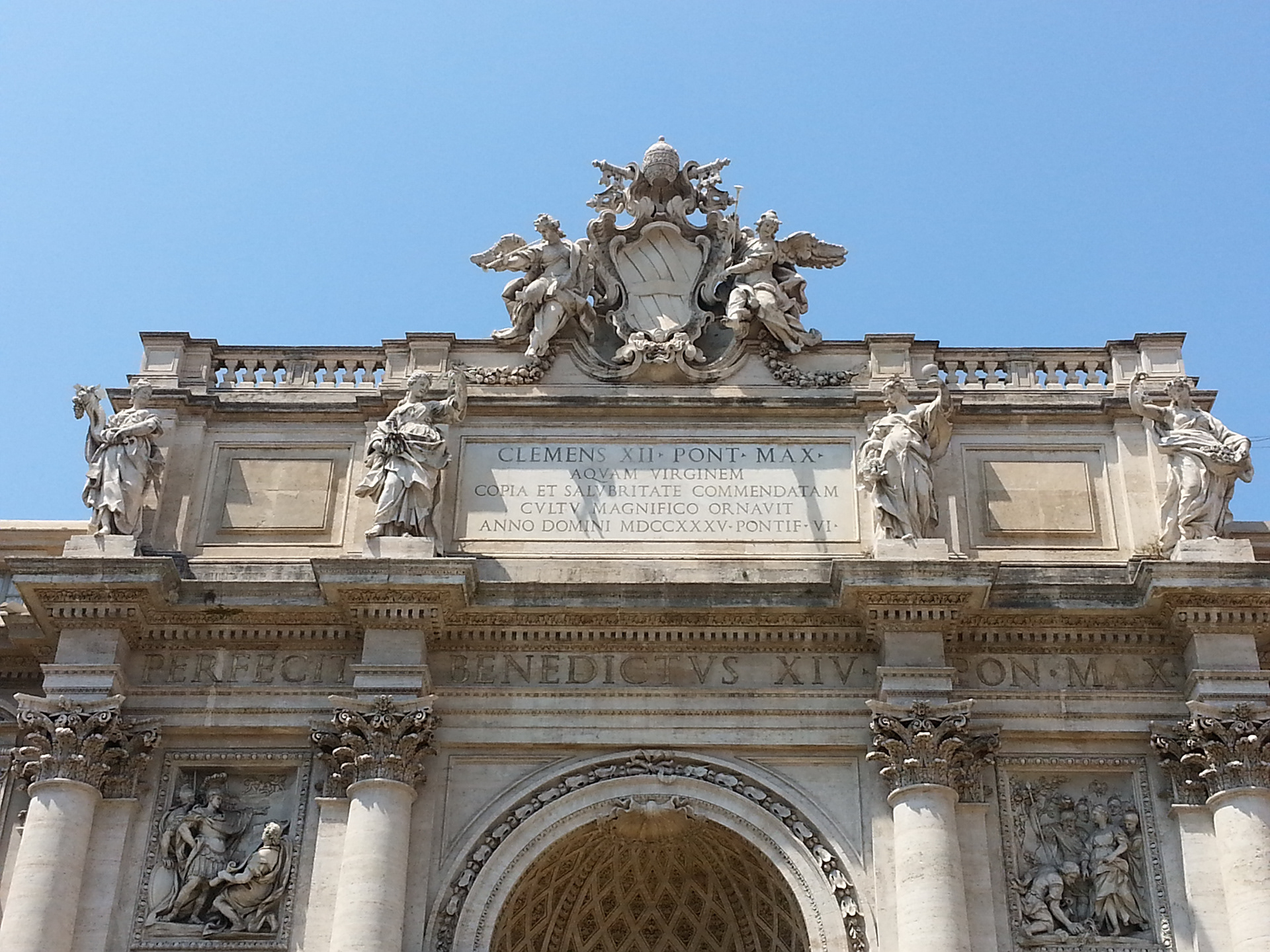 Trevi Fountain detail. Rome, Italy. 