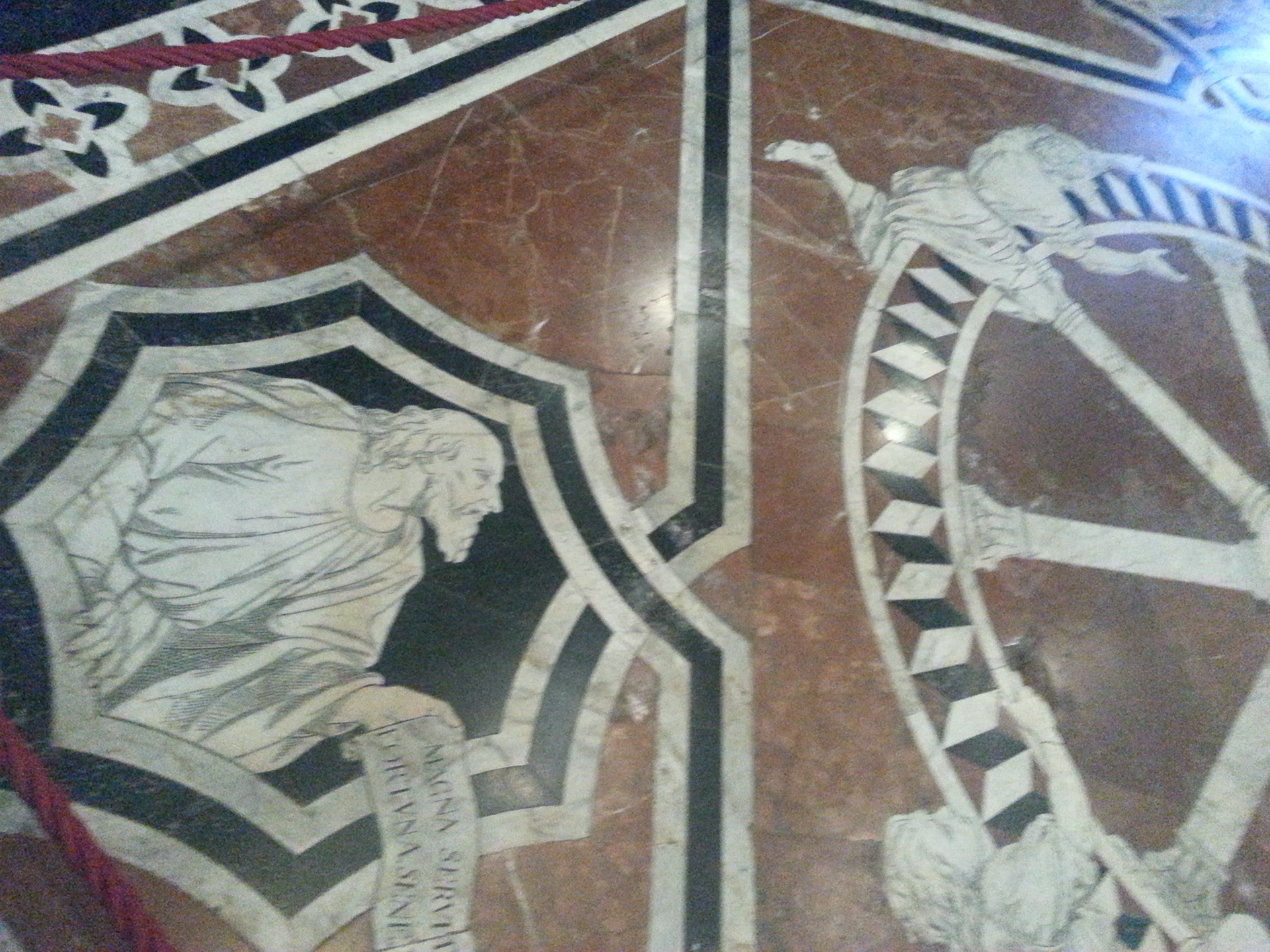 Details of the marble floor:  Ruota della Fortuna (“The Wheel of Fortune”) detail.