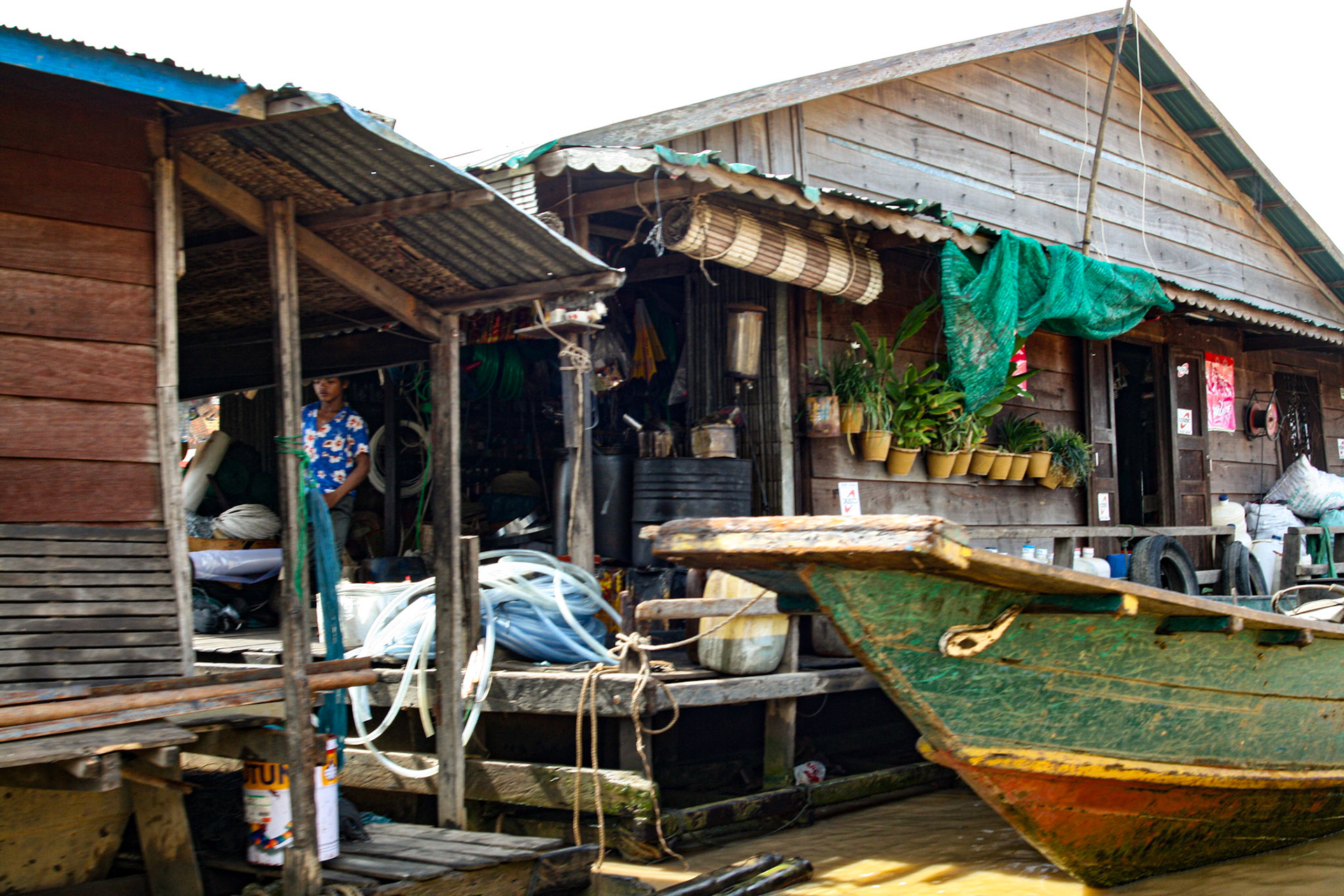 Tonlé Sap Lake, the largest freshwater body in Southeast Asia, supports a large carp-breeding and carp-harvesting industry, with numerous floating fishing villages inhabited largely by ethnic Vietnamese.