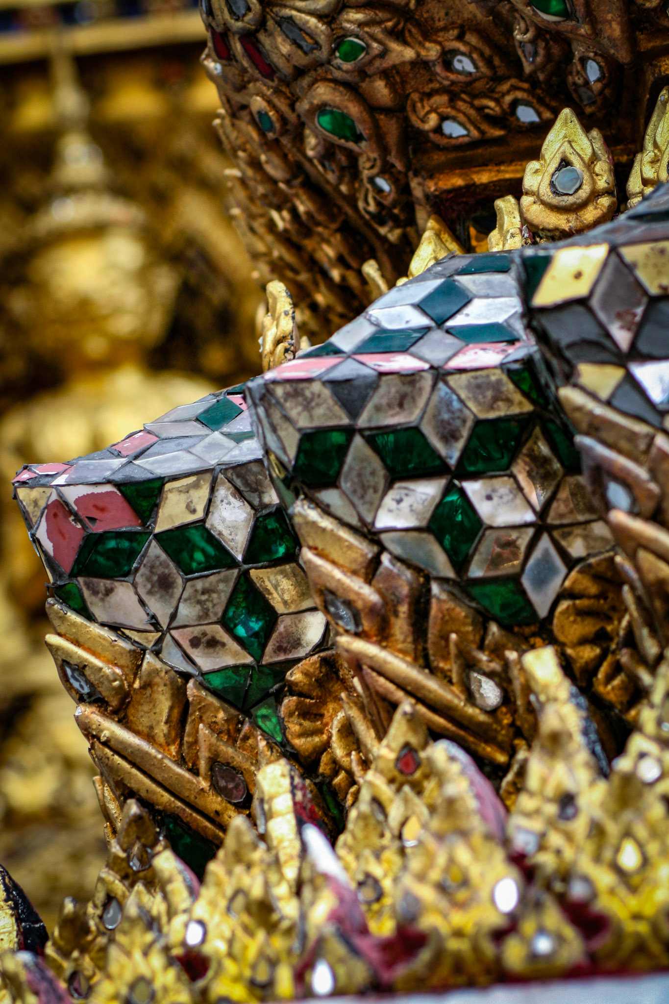 Architecture detail at Temple of Emerald Buddha (Wat Phra Kaew) 
