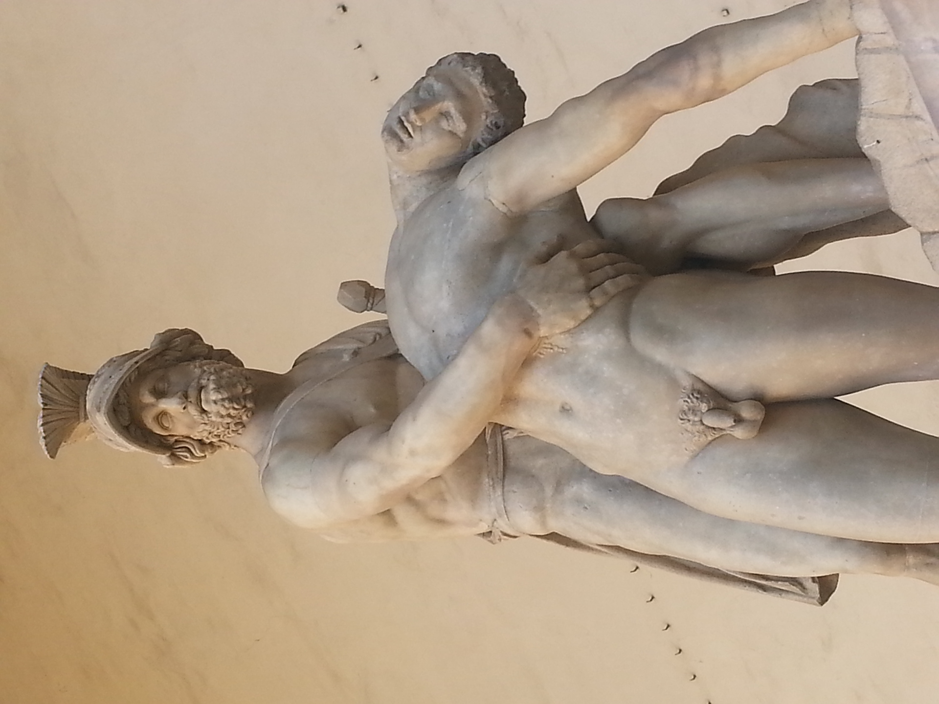    The roman sculpture of Menelaus supporting the body of Patroclus, Florence, Tuscany, Italy. 