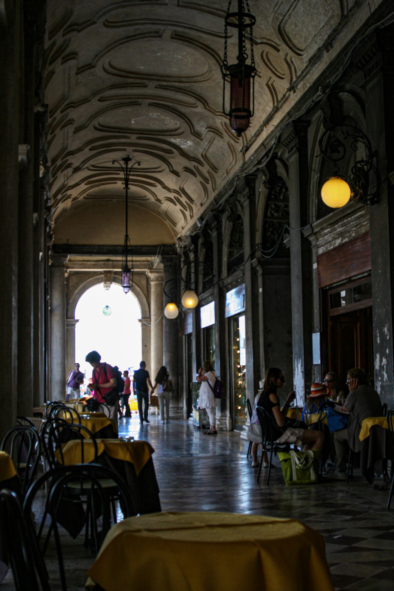 The arches of the Procuratie Vecchie, in Piazza San Marco, Venice. 
