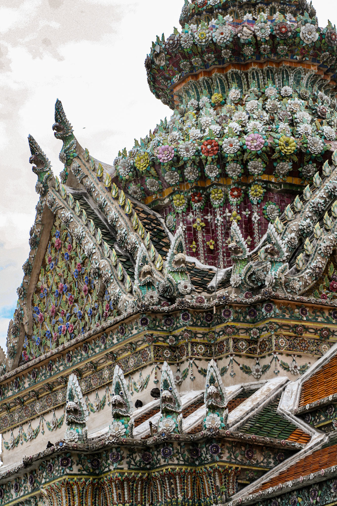 Architecture detail at Temple of Emerald Buddha (Wat Phra Kaew) 
