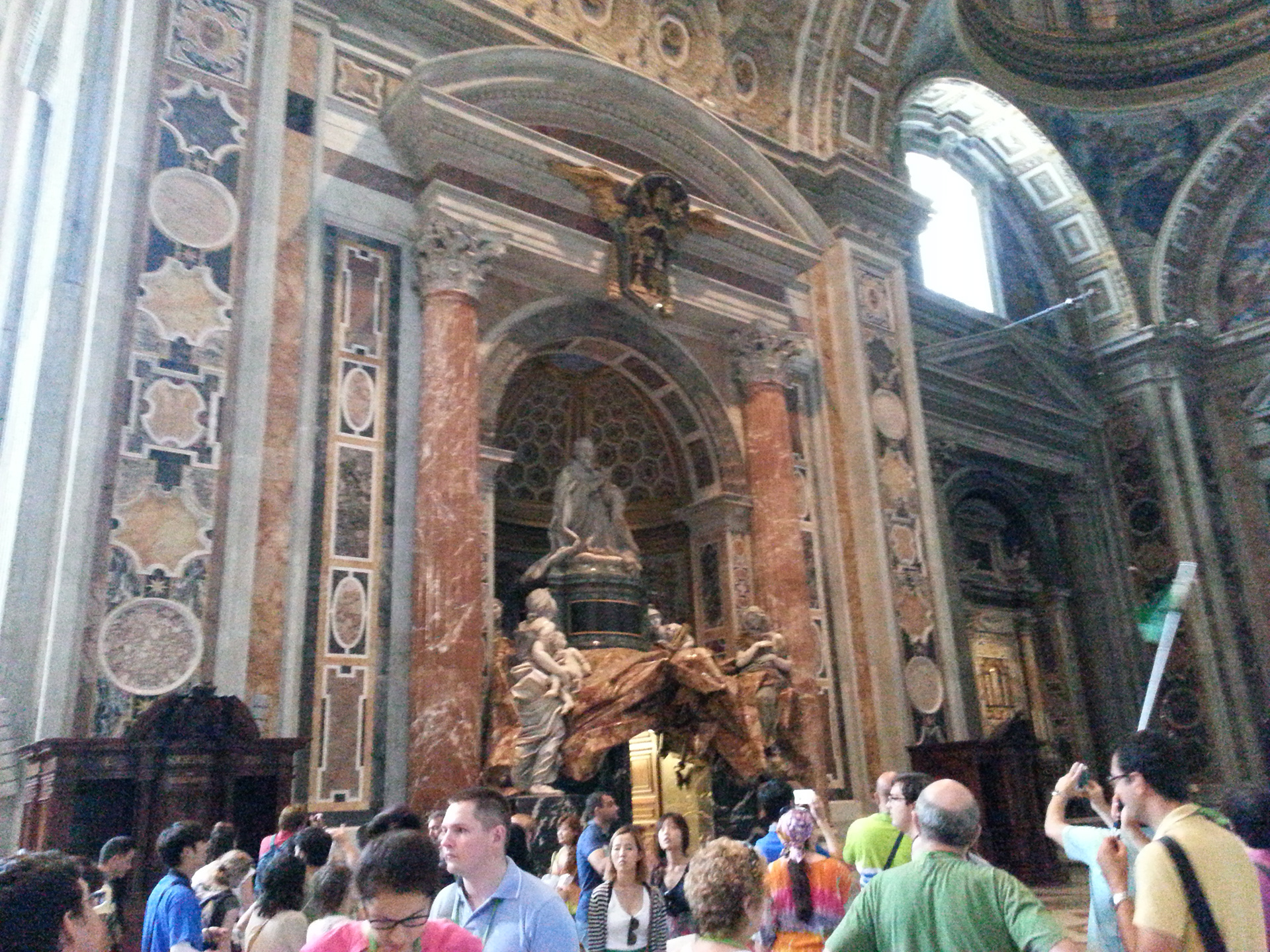 The Tomb of Pope Alexander VII is a sculptural monument designed and partially executed by the Italian artist Gian Lorenzo Bernini. It is in the south transept of St. Peter's Basilica in the Vatican City. 