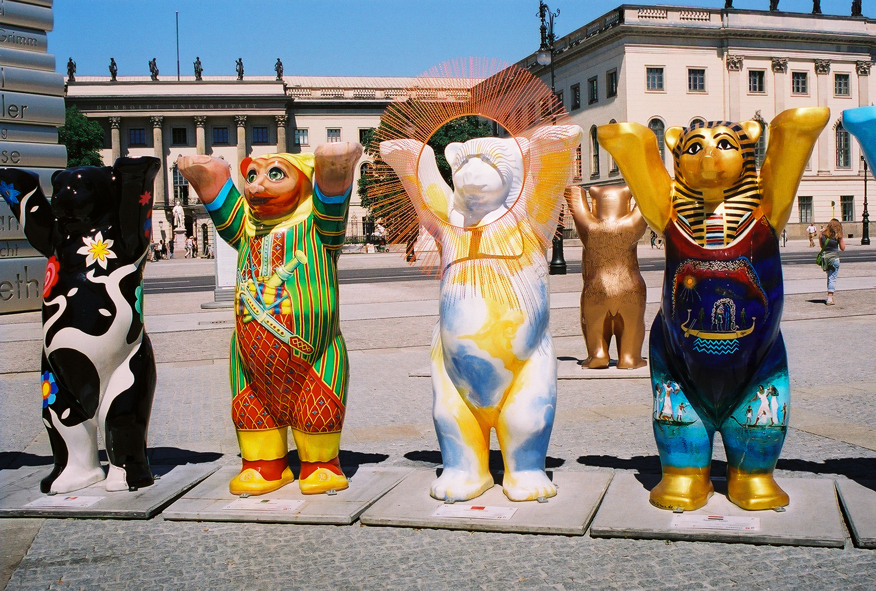 United Buddy Bears on display in front of Humboldt University of Berlin (German: Humboldt-Universität zu Berlin, abbreviated HU Berlin)  in Berlin