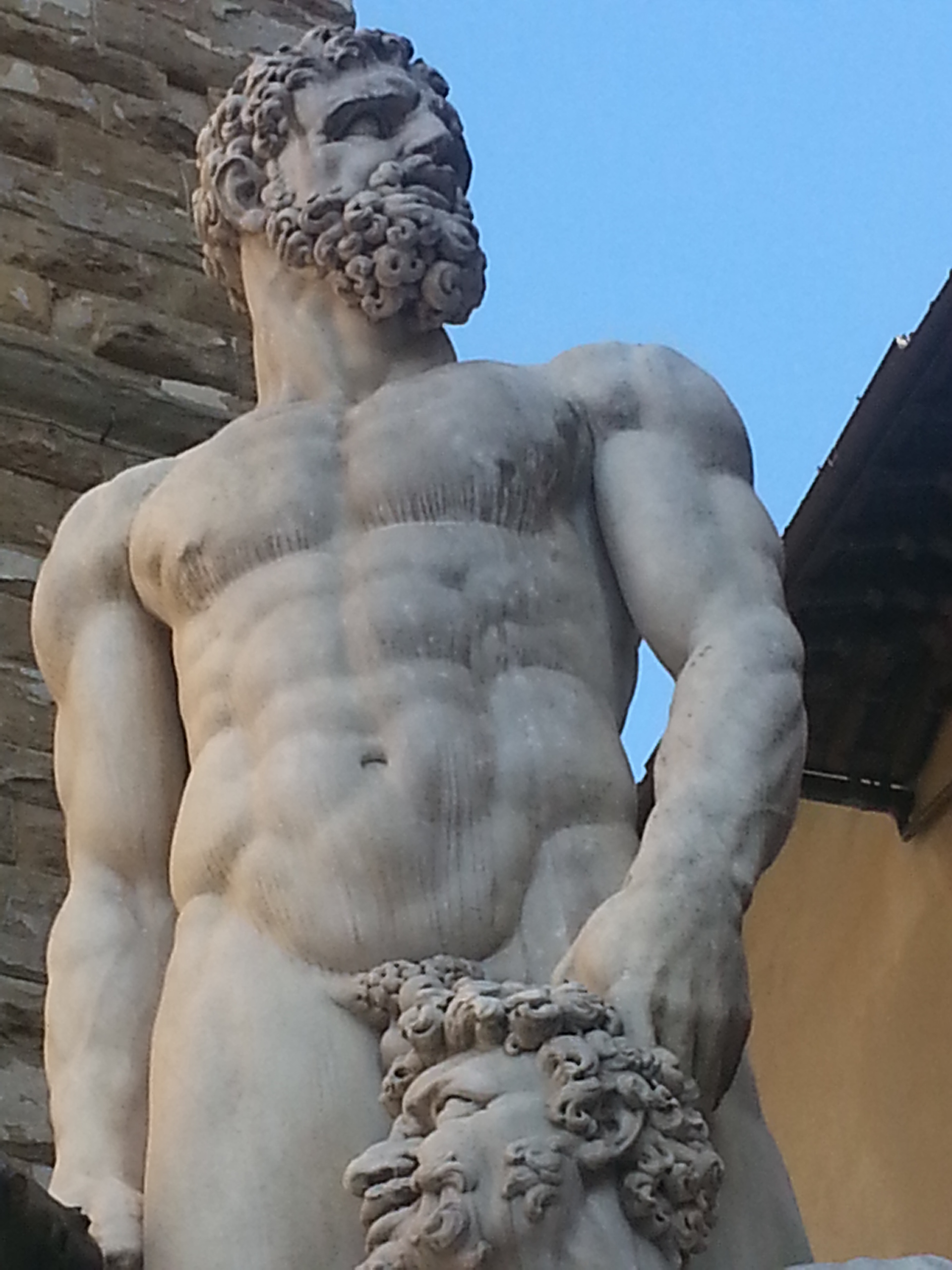 Hercules and Cacus is an Italian Renaissance sculpture in marble to the right of the entrance of the Palazzo Vecchio in the Piazza della Signoria, Florence, Italy. 