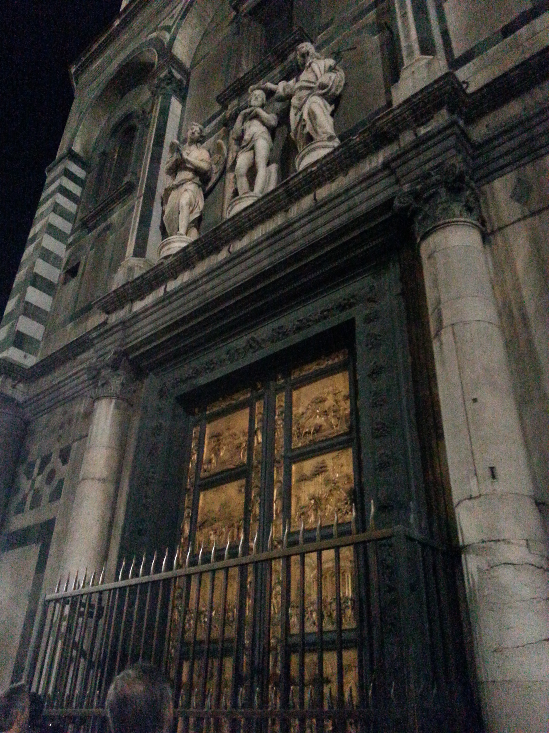 Decorative Bronze Door with murals made by Ghiberti, in Florence (Firenze), Tuscany, Italy. 