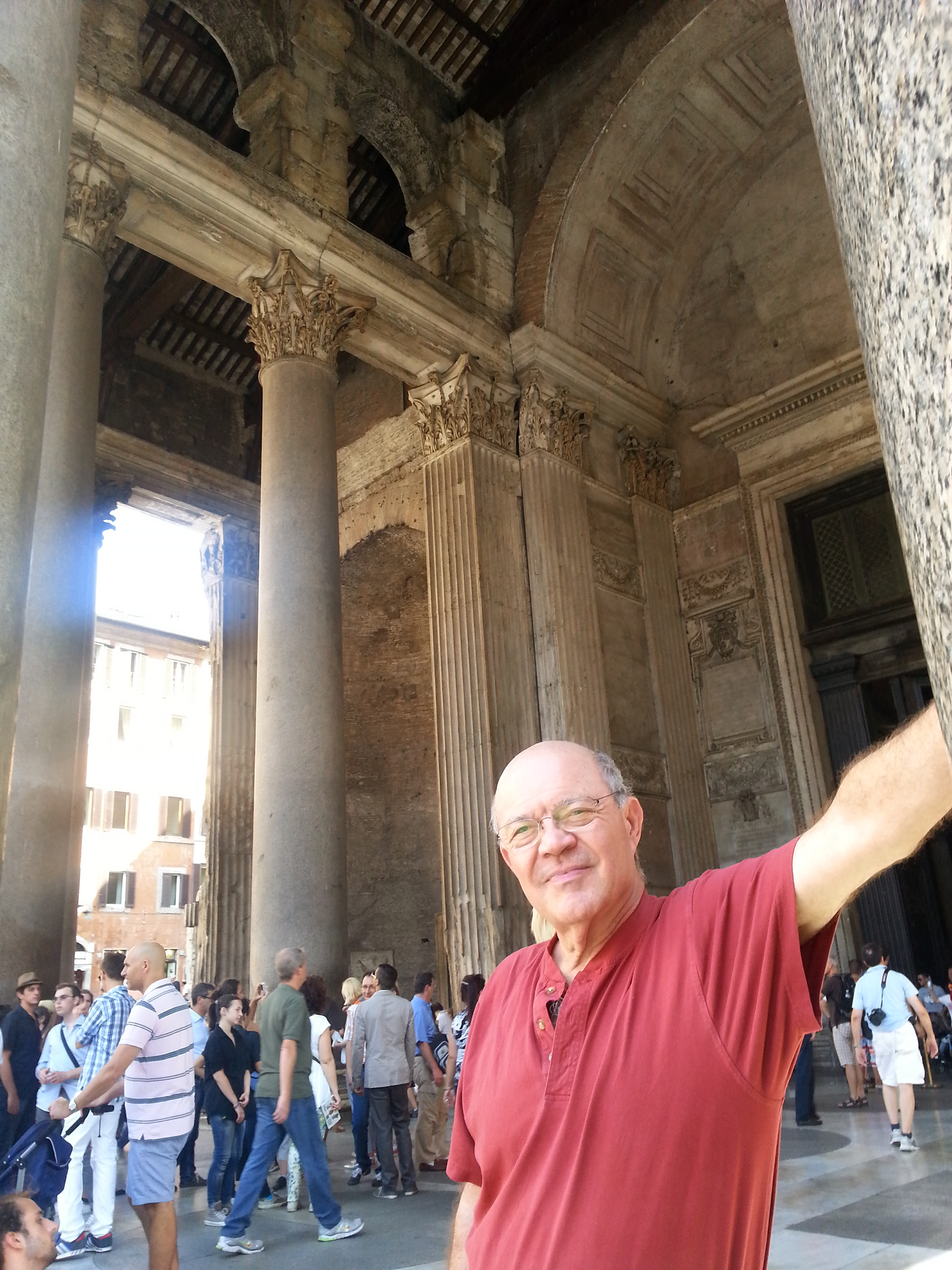 David Soileau at the entrance to the Pantheon.