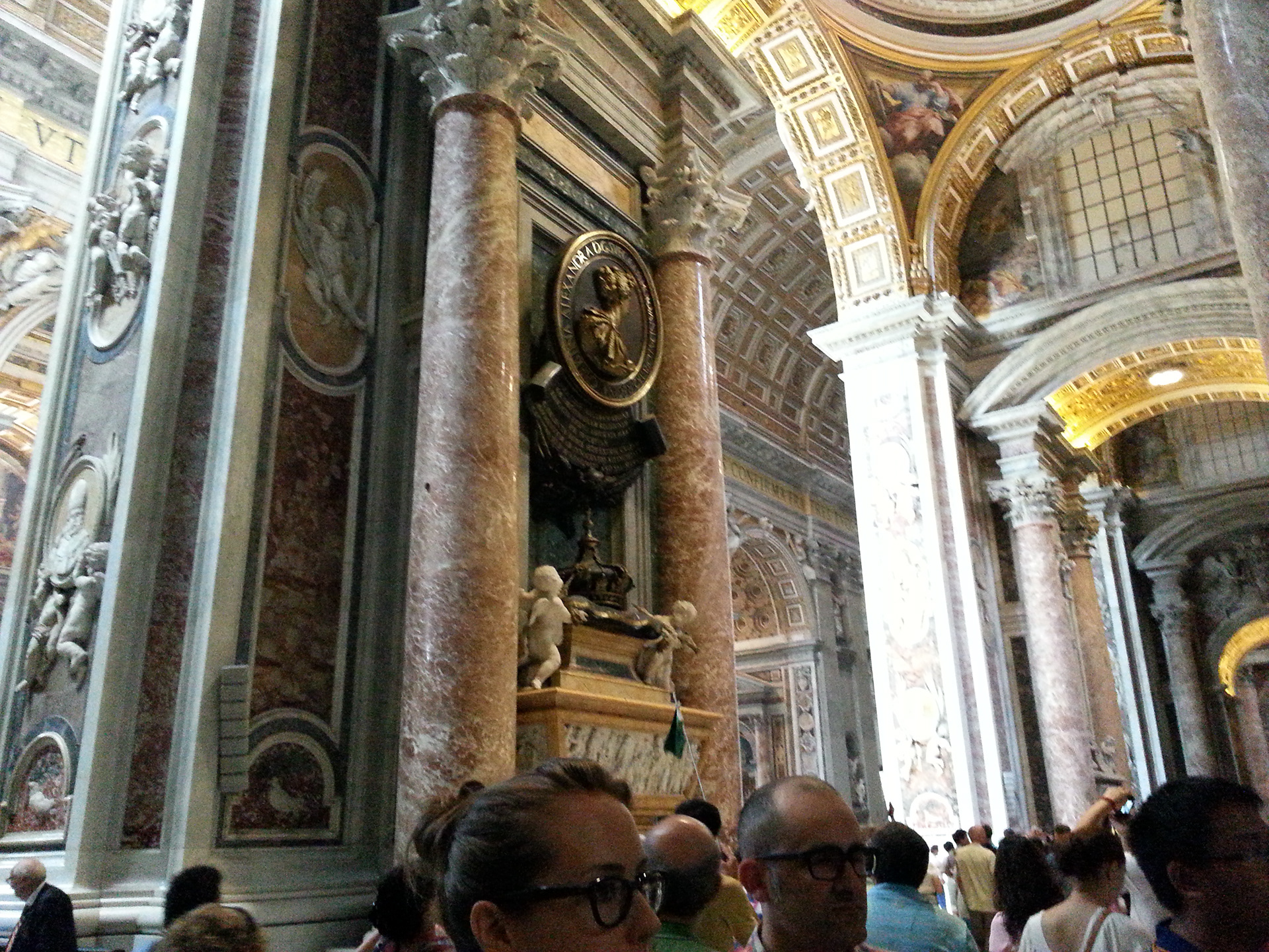 Monument to Christina of Sweden, the brave Swedish queen who relinquished the throne in order to embrace Catholicism. (The abdication document is in the Vatican Archives.) After enduring the scorn of Swedish nobility, she left her homeland and settled in Rome until her death. 