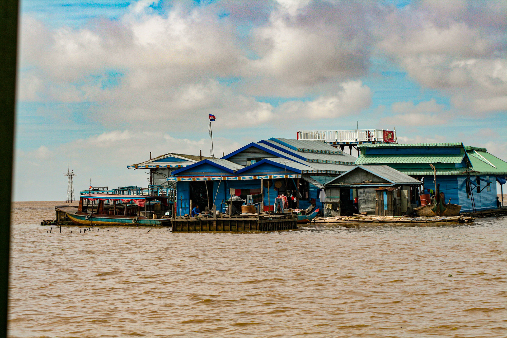 Tonlé Sap Lake, the largest freshwater body in Southeast Asia, supports a large carp-breeding and carp-harvesting industry, with numerous floating fishing villages inhabited largely by ethnic Vietnamese.