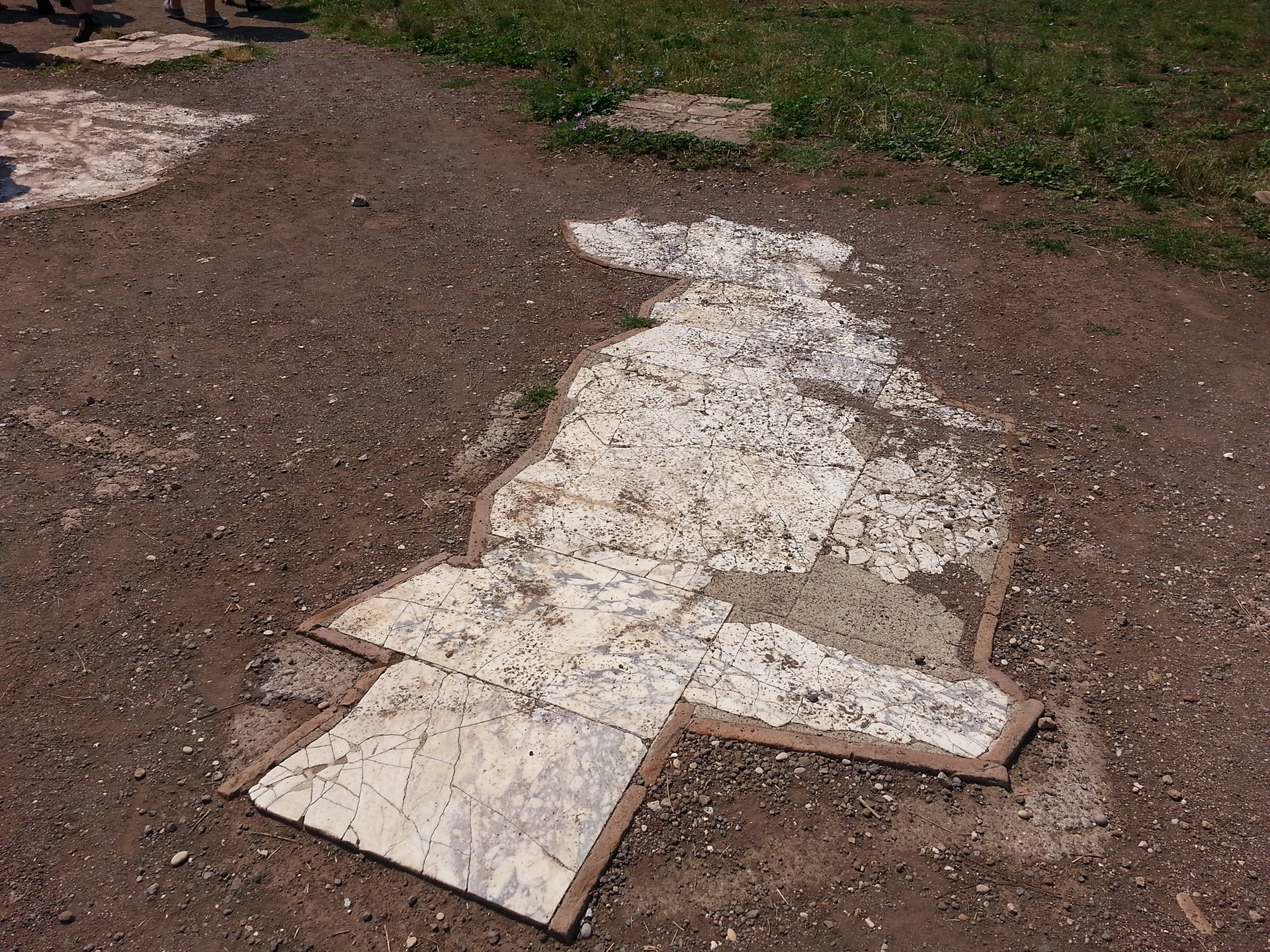 Remnants of marble flooring.