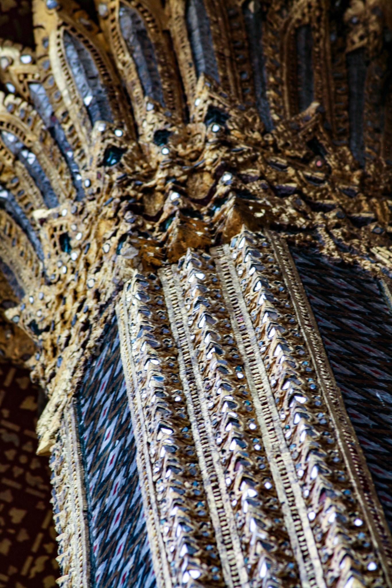 Architecture detail at Temple of Emerald Buddha (Wat Phra Kaew) 