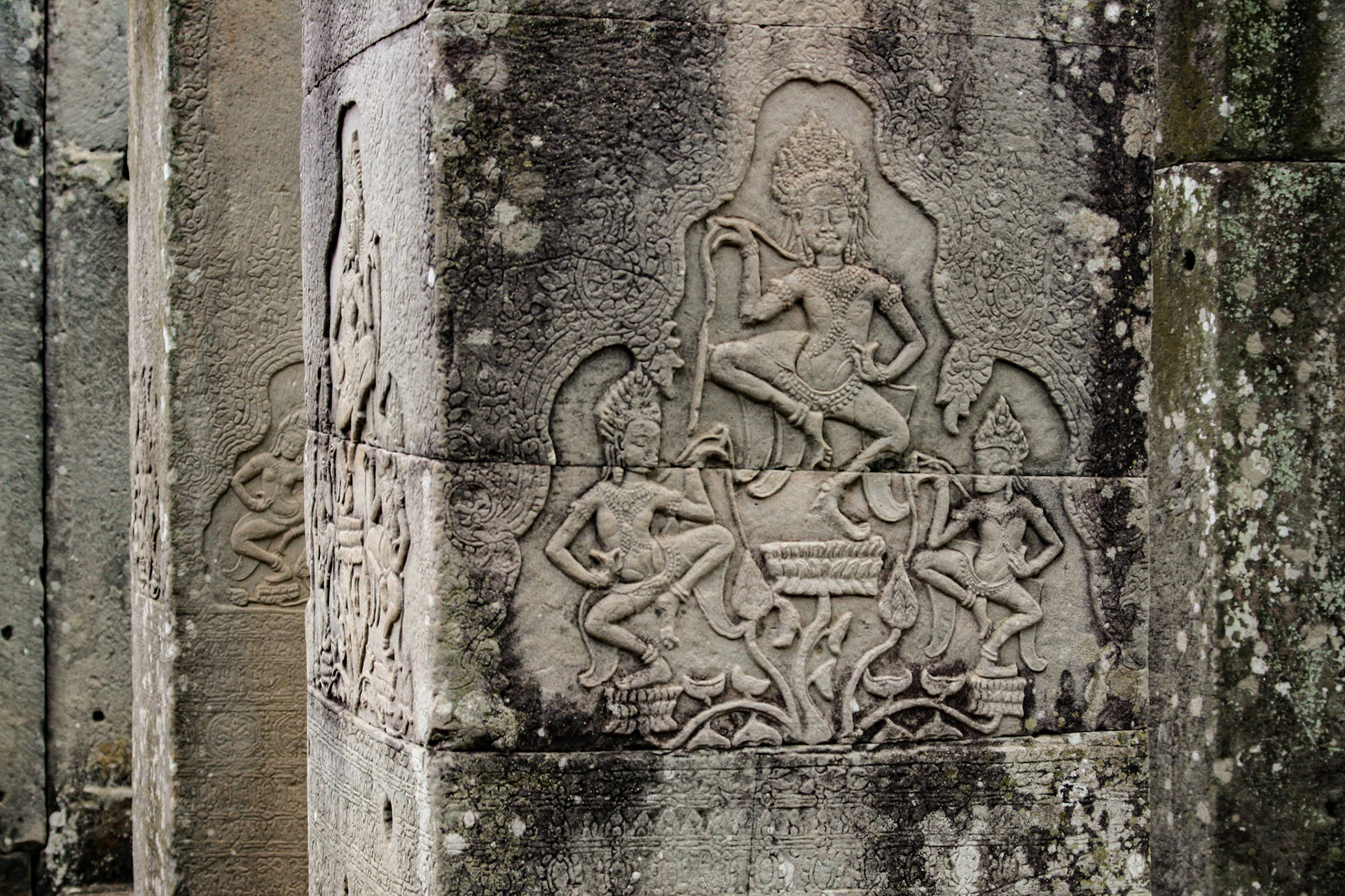 Dancing Apsara Ladies Stone Carving 