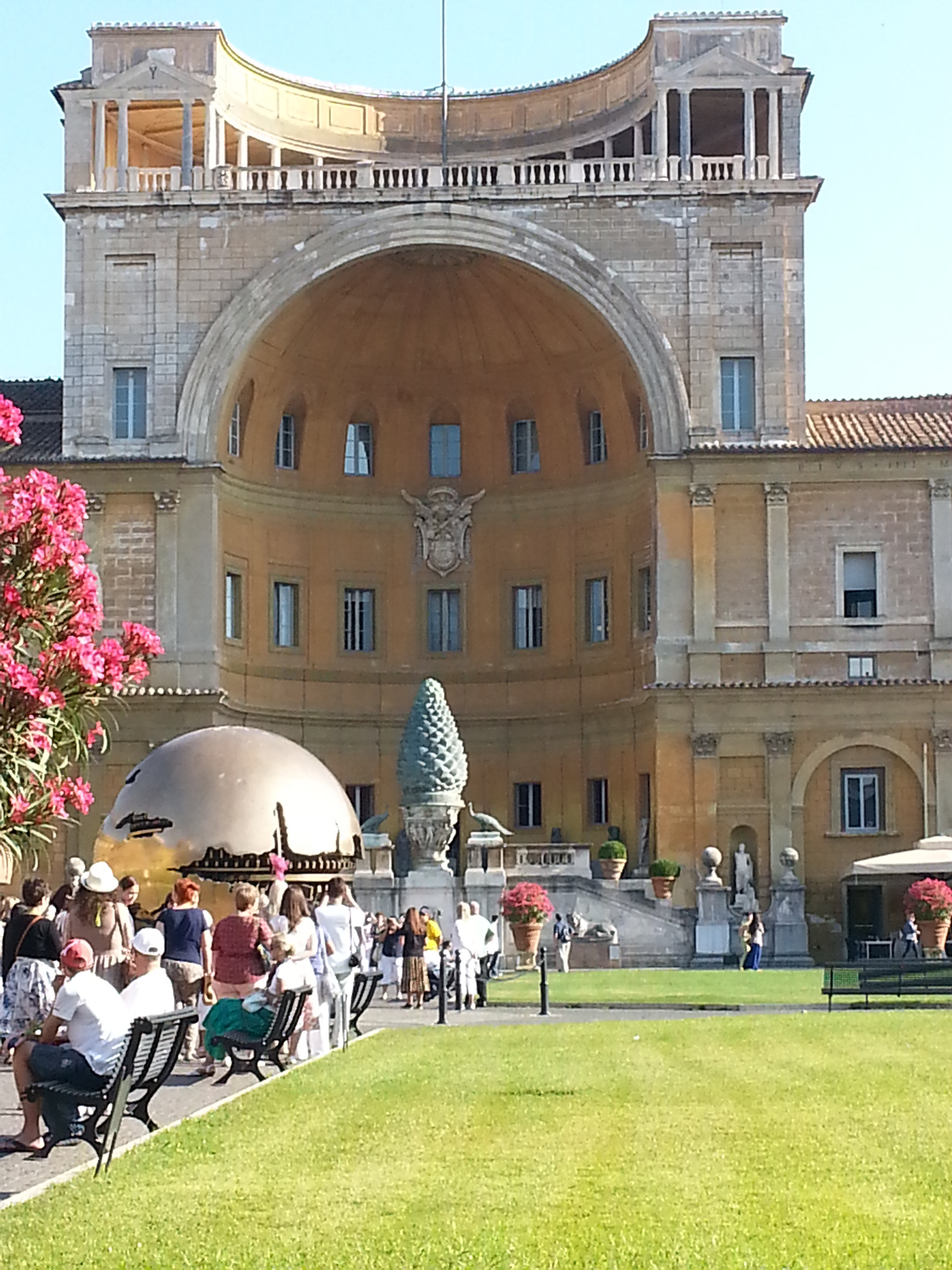 The Pinecone Courtyard, or the Cortile della Pigna, is the first main courtyard you pass through on your way to the Sistine Chapel in the Vatican Museums. 
