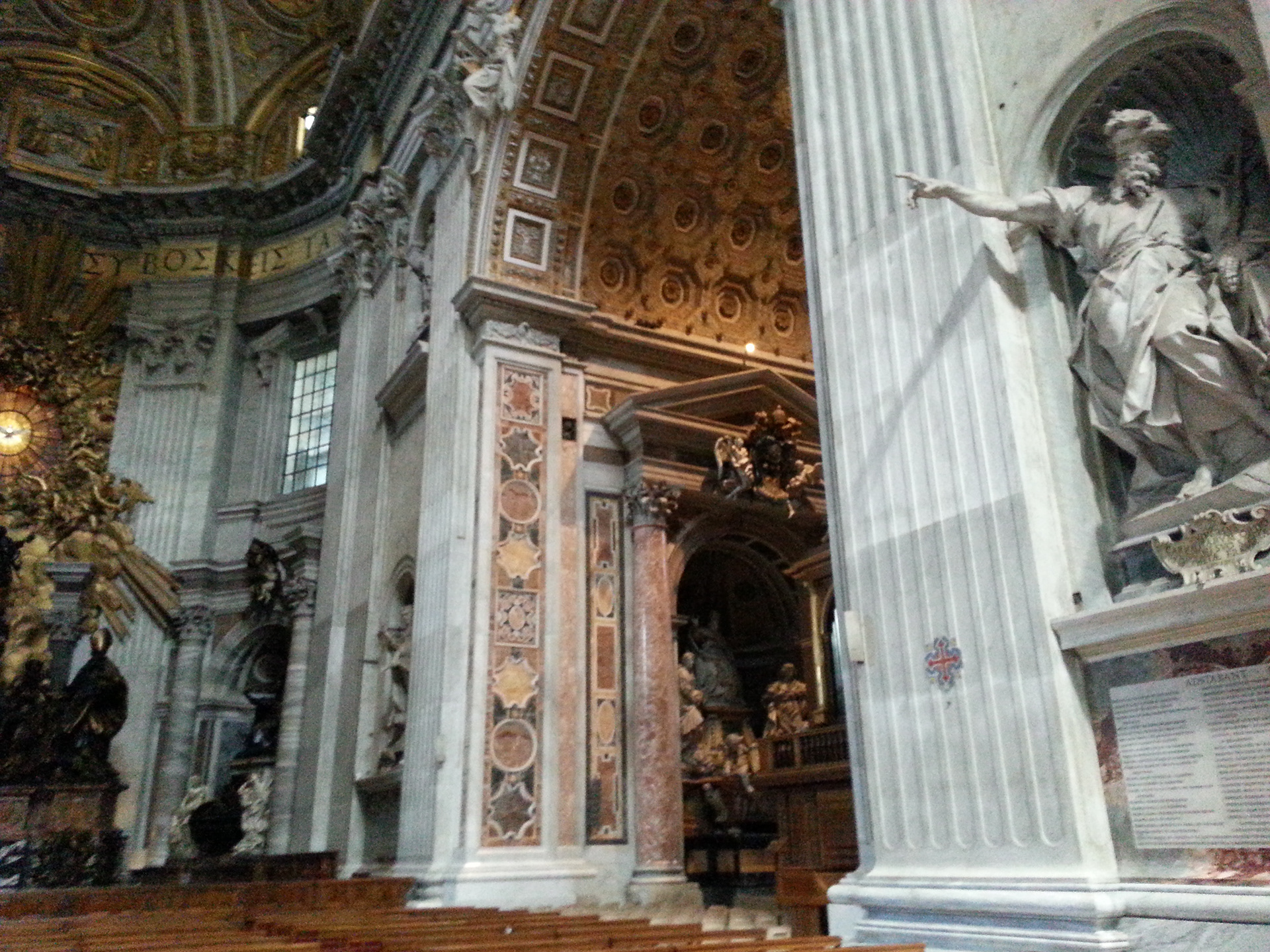 The interior of St. Peter's Basilica in the Vatican