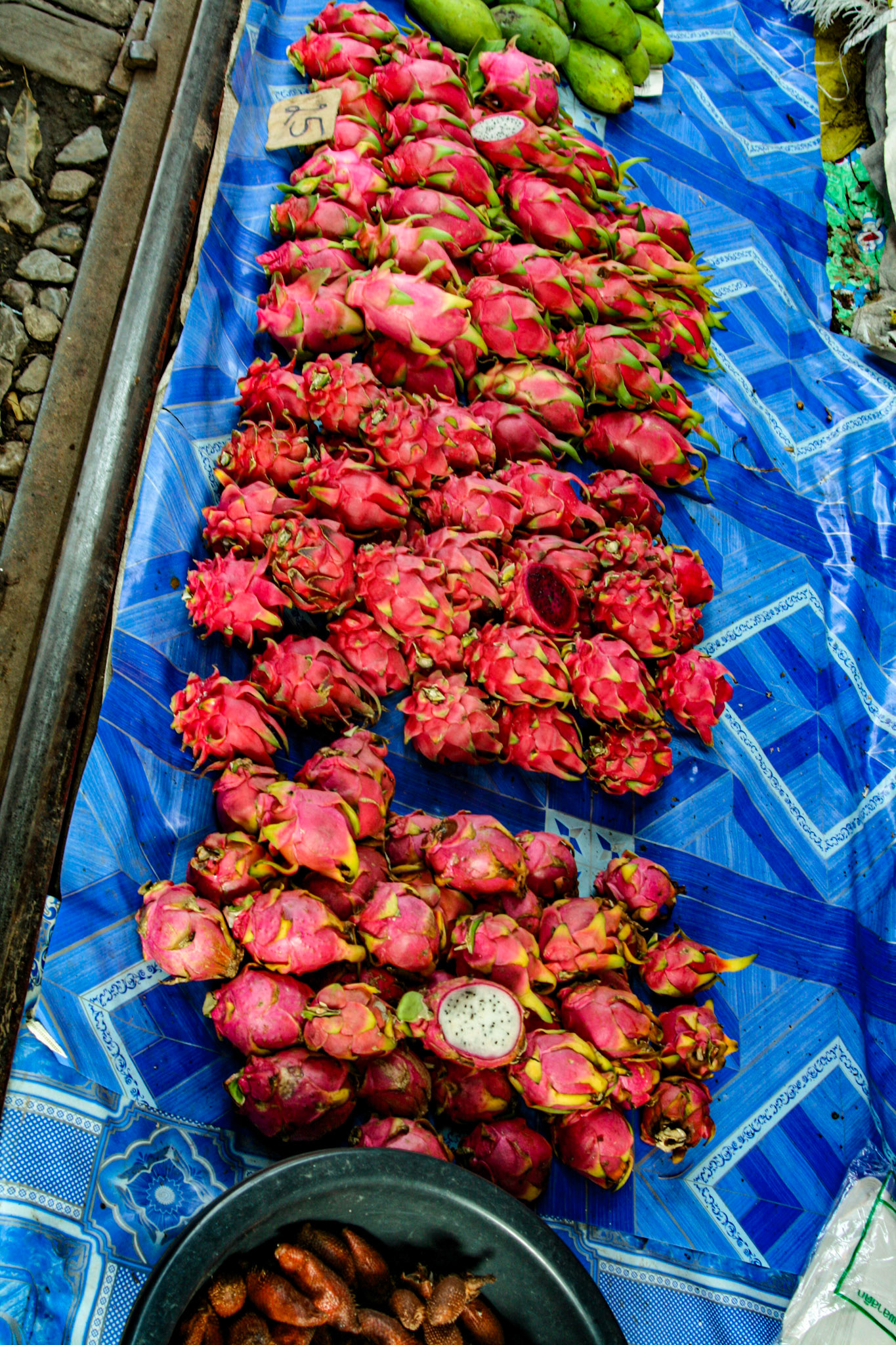 The Maeklong Railway Market at Maeklong, Thailand
