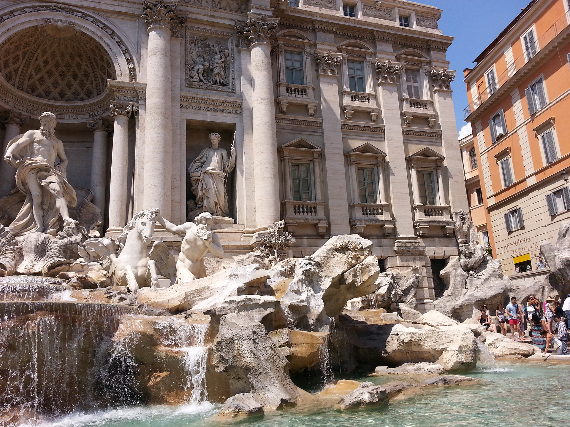 Trevi Fountain detail. Rome, Italy. 