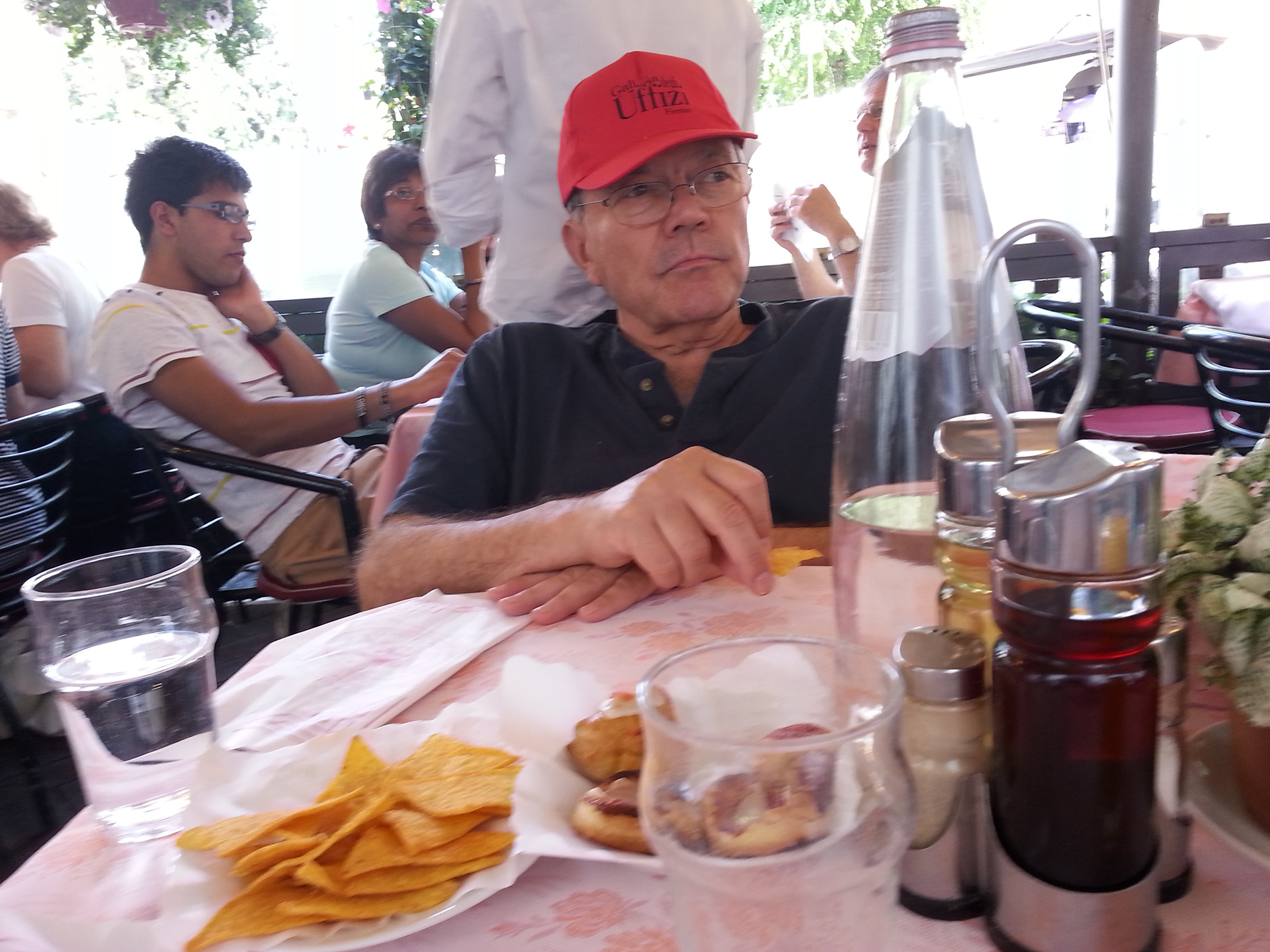 David Soileau takes in the scenery at a local cafe in Florence, Italy.