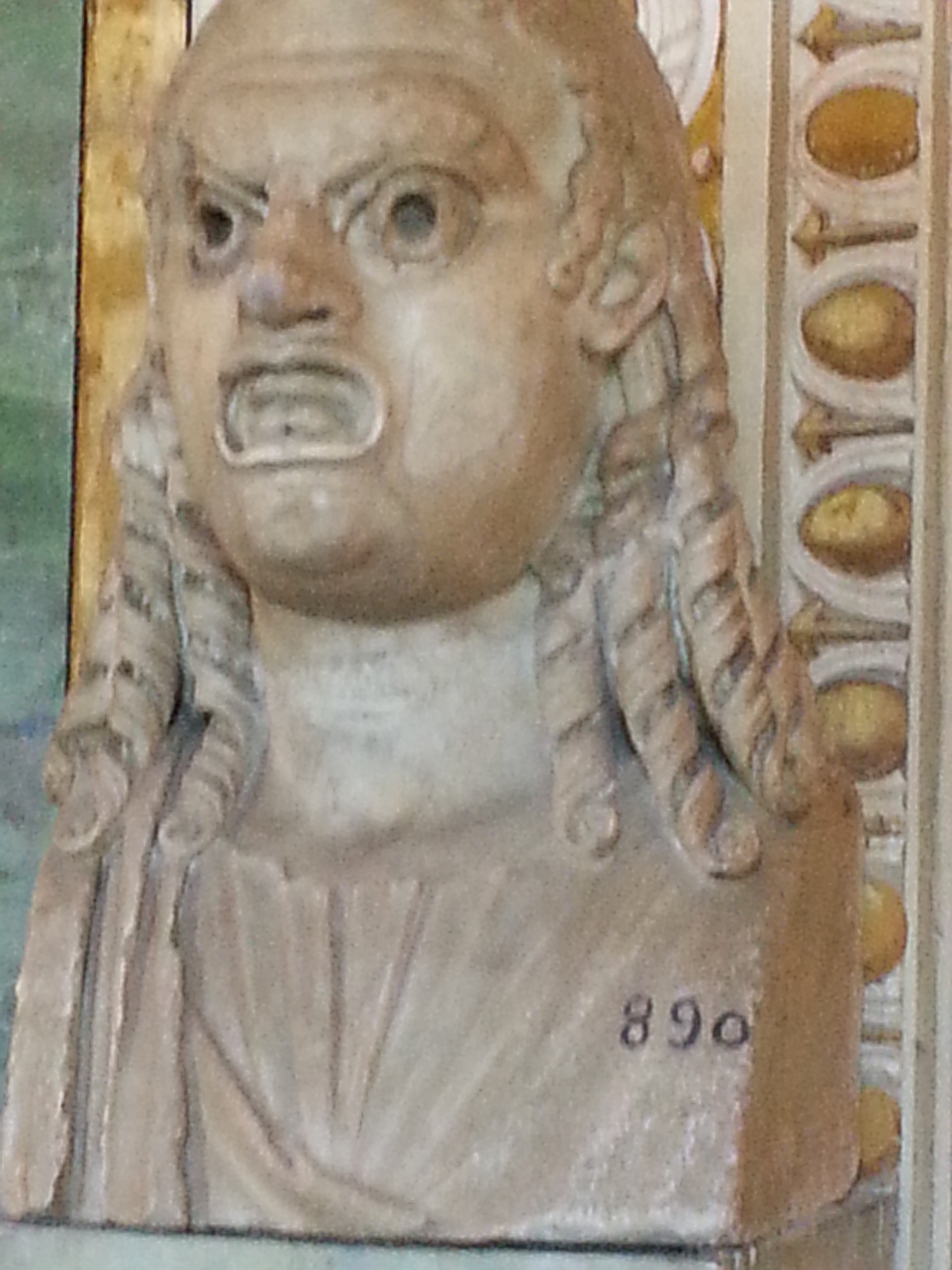 Face art detail head statue in Vatican Museum 