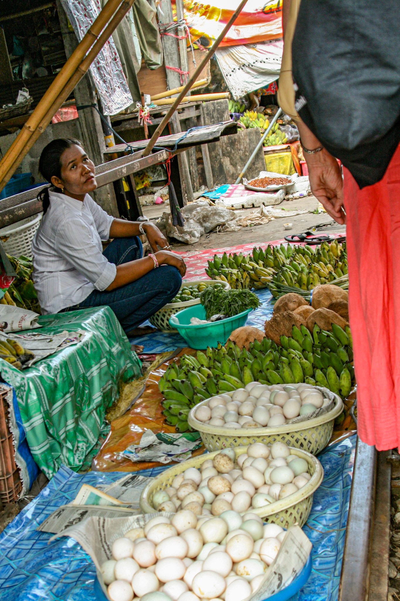 The Maeklong Railway Market at Maeklong, Thailand