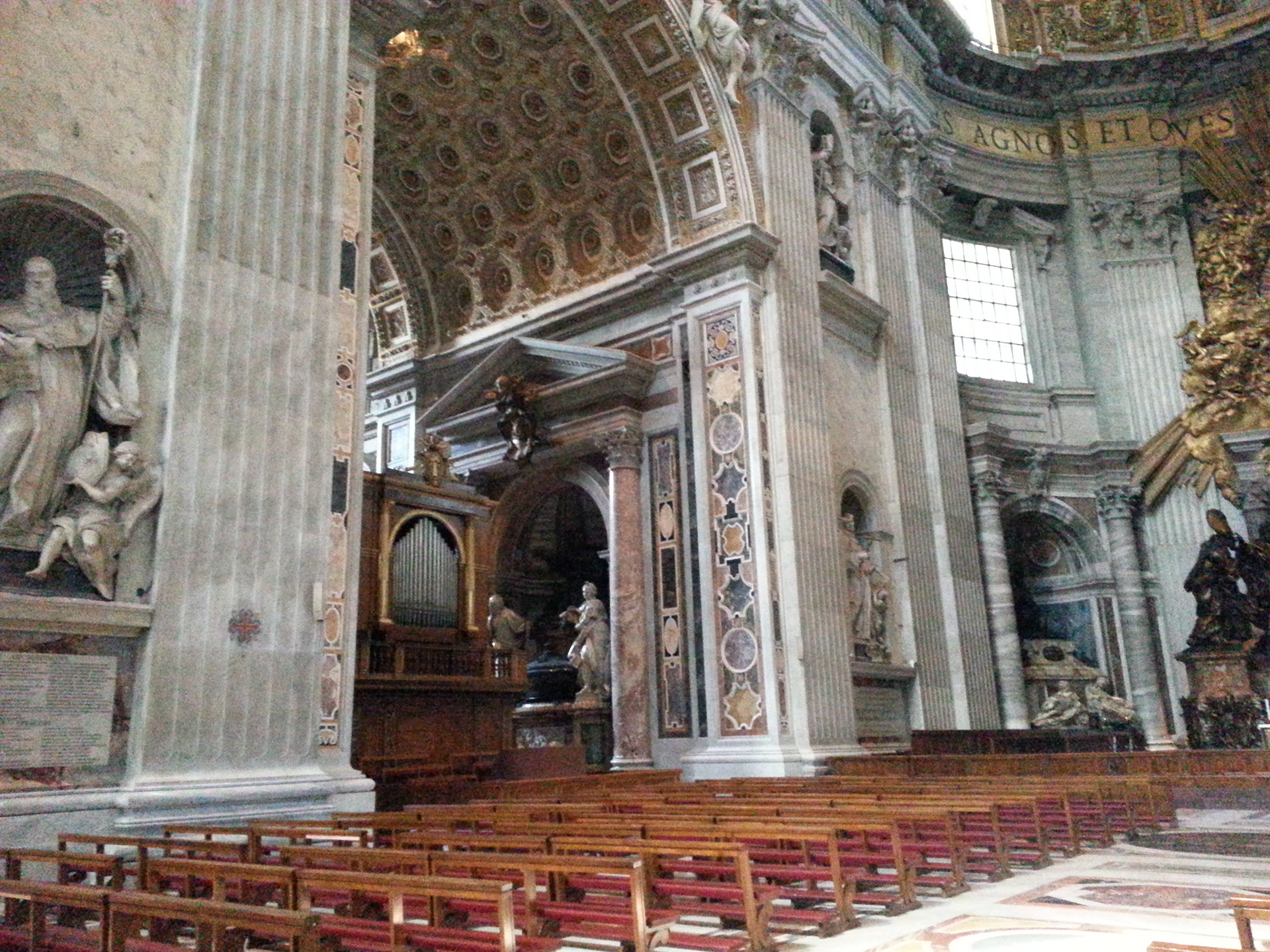 One of the pipe organs in St. Peter's Basilica in the Vatican.