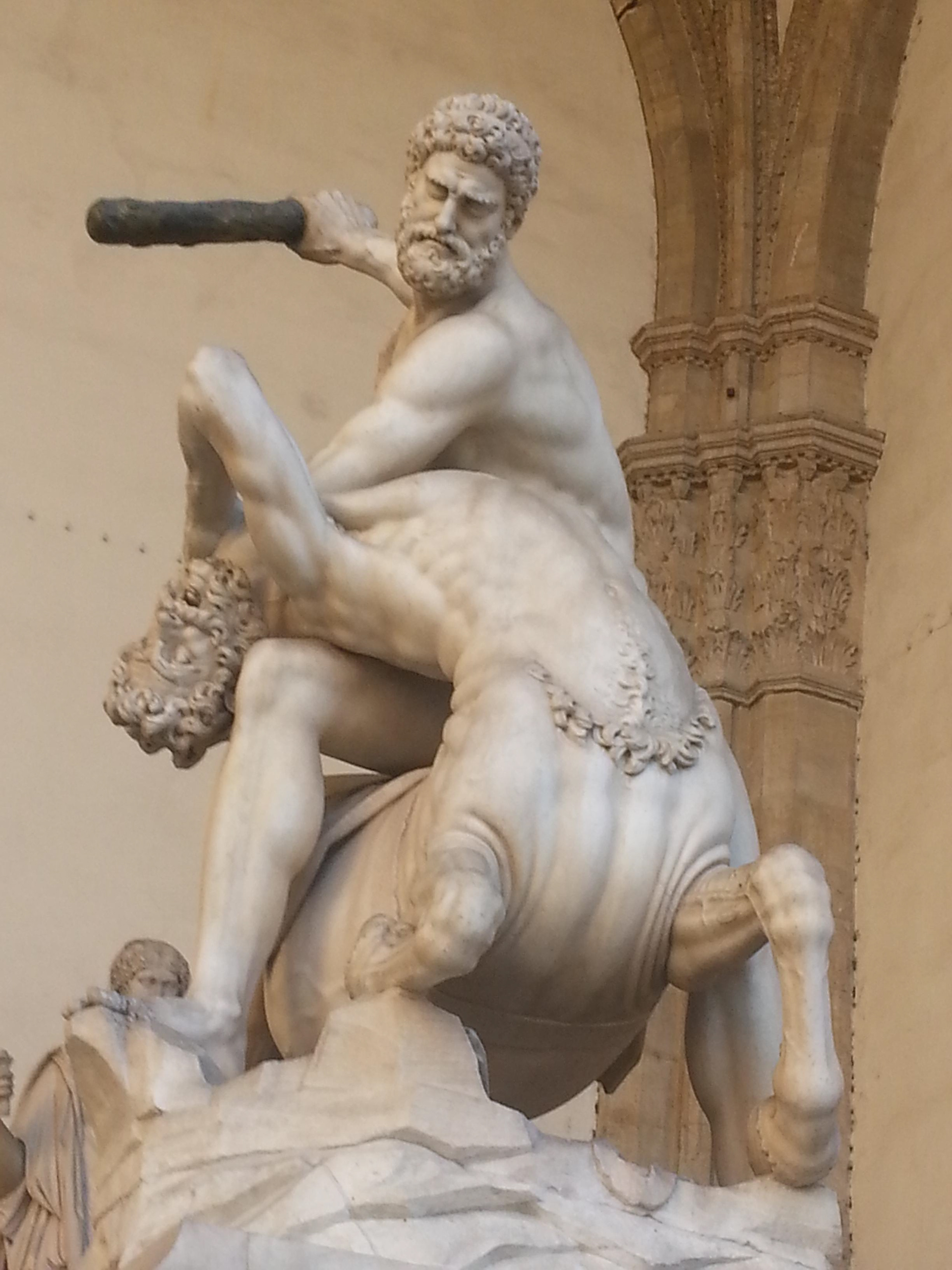 Heracles fighting the centaur Nessus by Giambologna (with the help of Pietro Francavilla). 