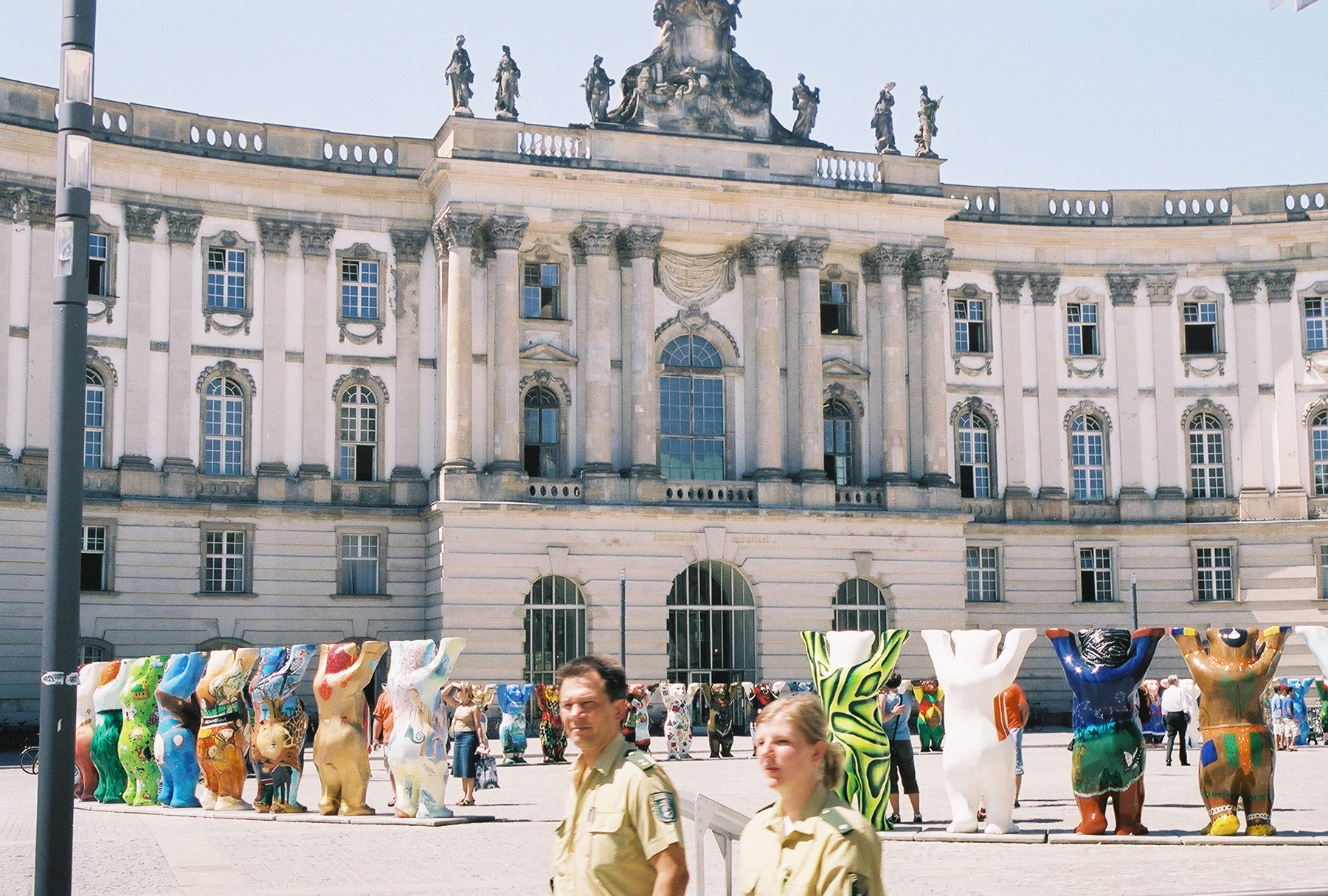 United Buddy Bears on display in front of Humboldt University of Berlin (German: Humboldt-Universität zu Berlin, abbreviated HU Berlin)  in Berlin