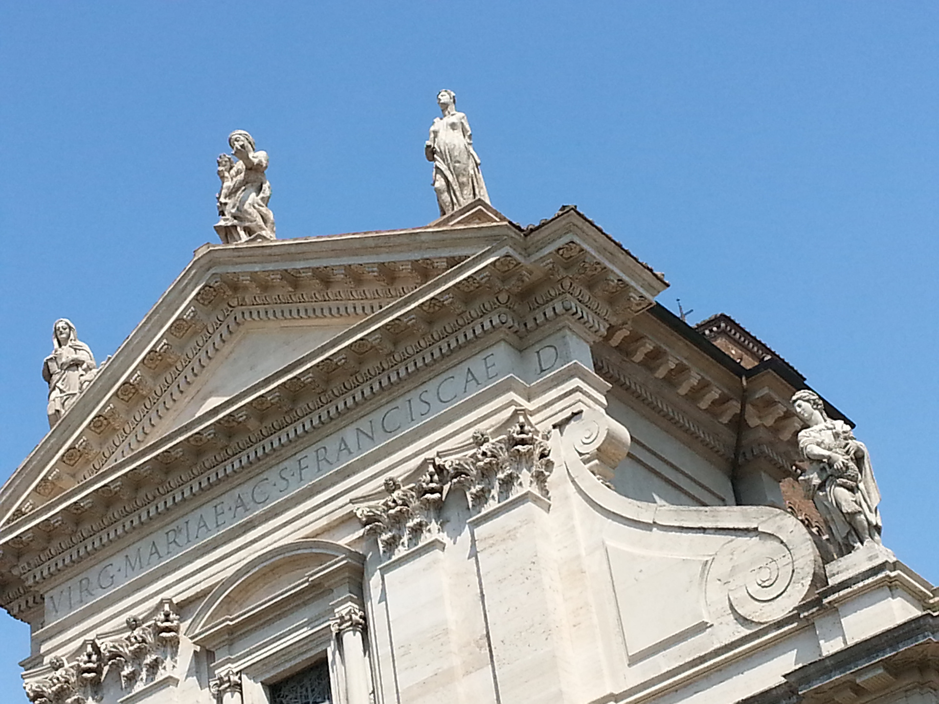 Santa Francesca Romana detail (Italian: Basilica di Santa Francesca Romana), previously known as Santa Maria Nova, is a Roman Catholic church situated next to the Roman Forum in the Roine Campitelli in Rome, Italy. 