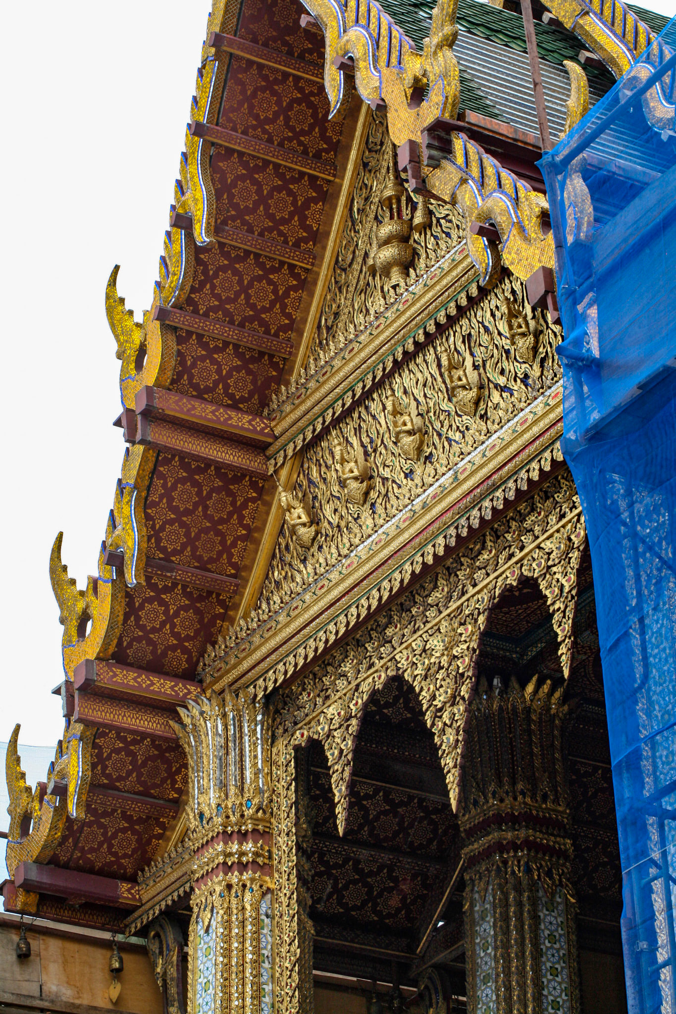 Architecture detail at Temple of Emerald Buddha (Wat Phra Kaew) 