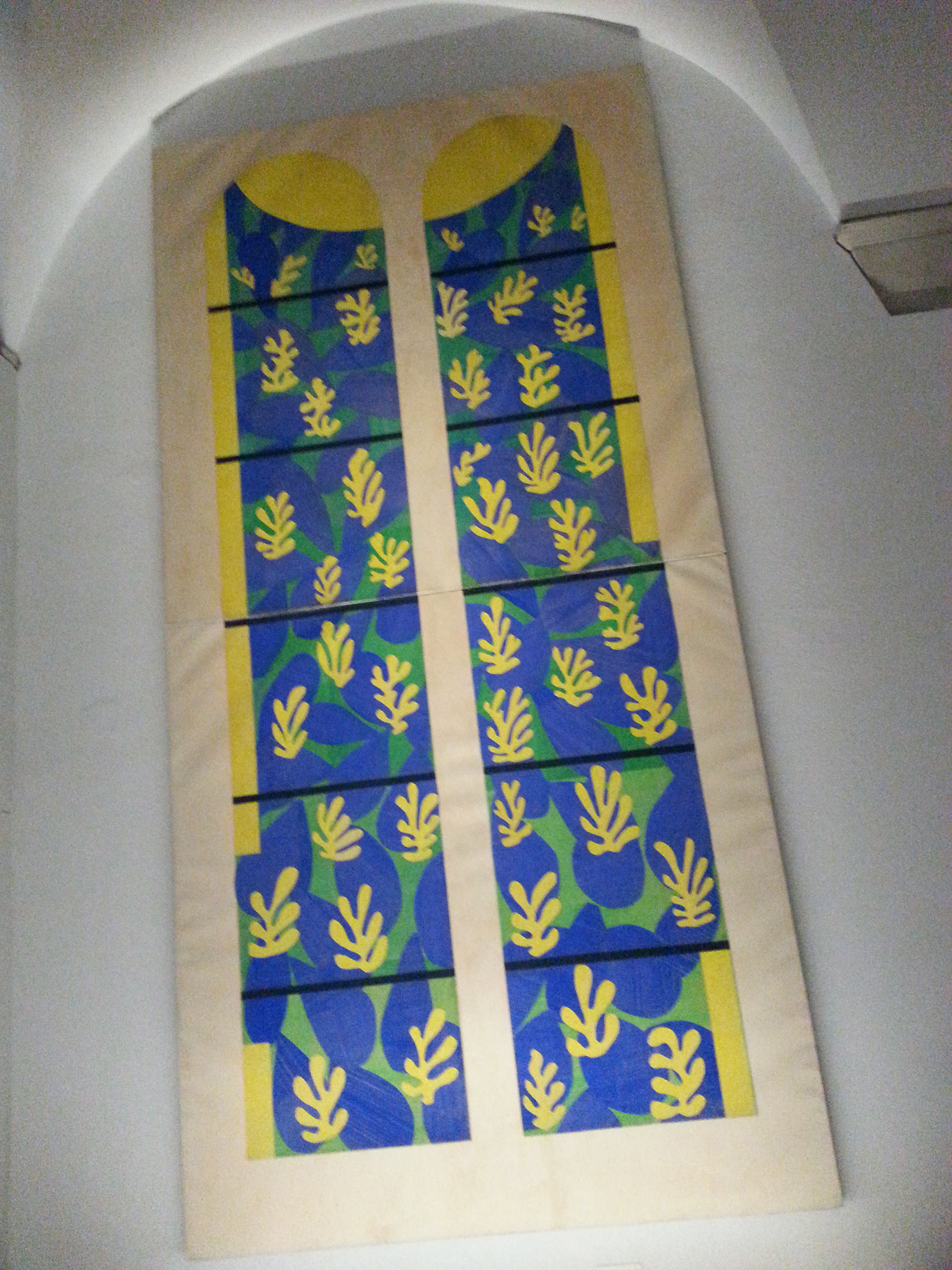 L'Arbre de Vie (The Tree of Life) (stained-glass window in the apse) Preparatory sketch in 1:1 scale for the Rosary Chapel of Venice, 1949 by artist Henri Matisse. 