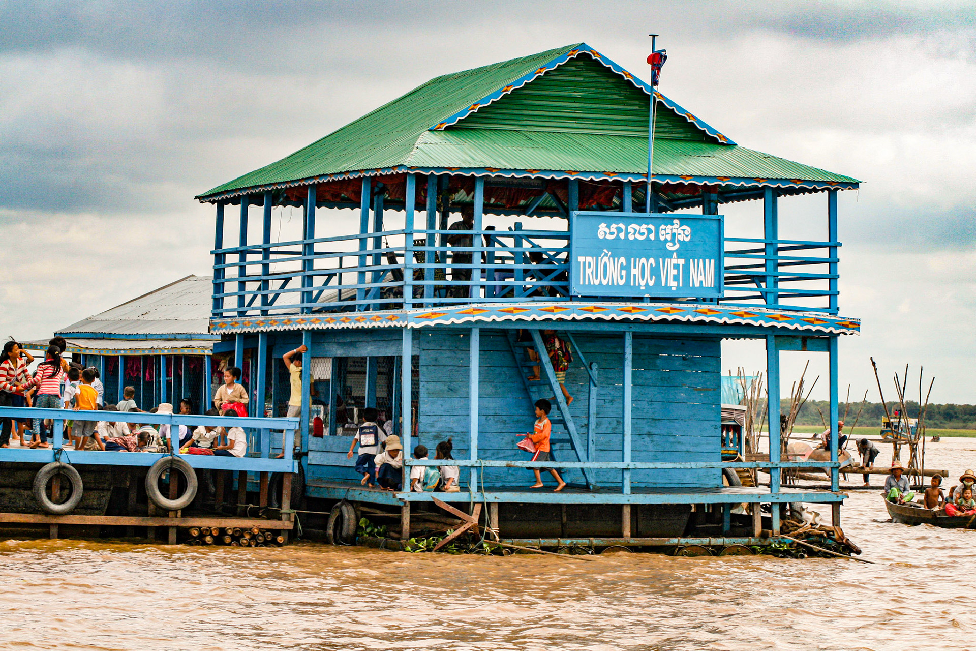 A floating school on Tonle Sap Lake