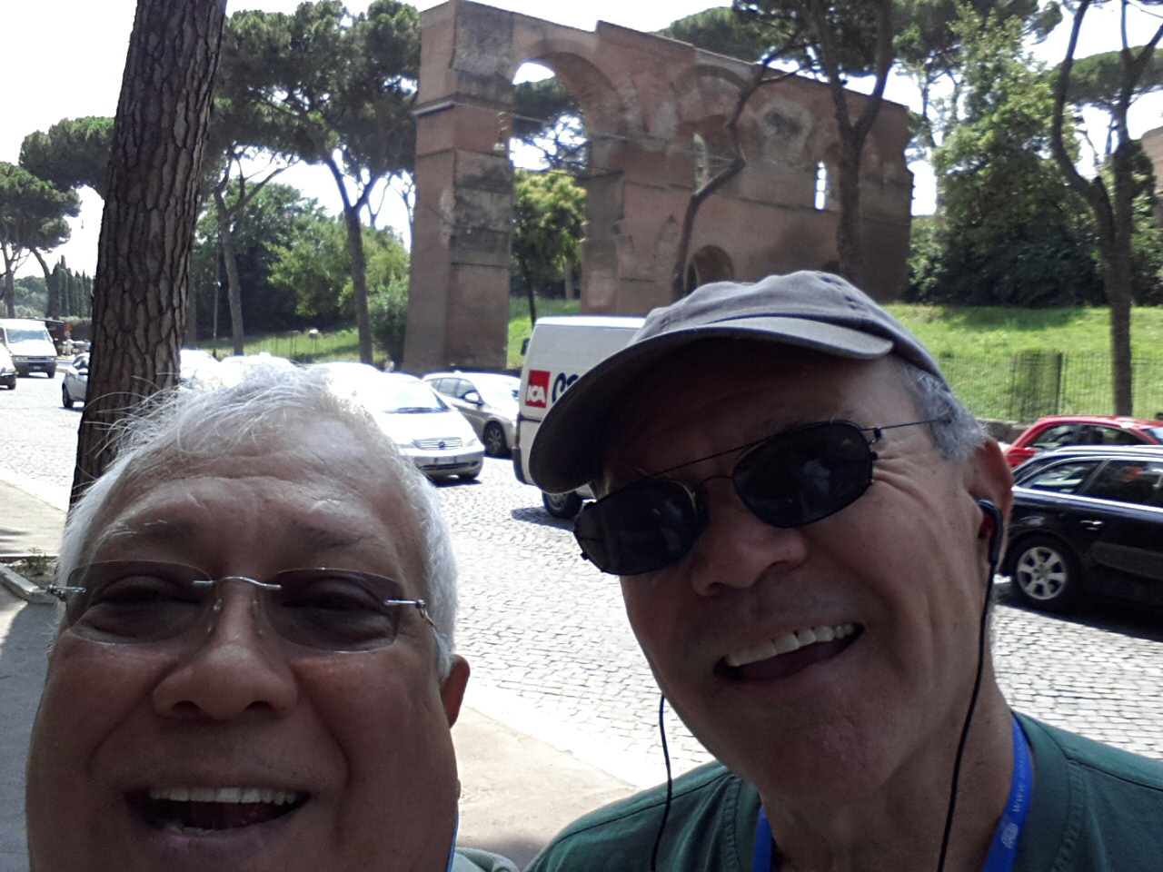 Sam Luna and David Soileau are pretty happy about to visit the coliseum.