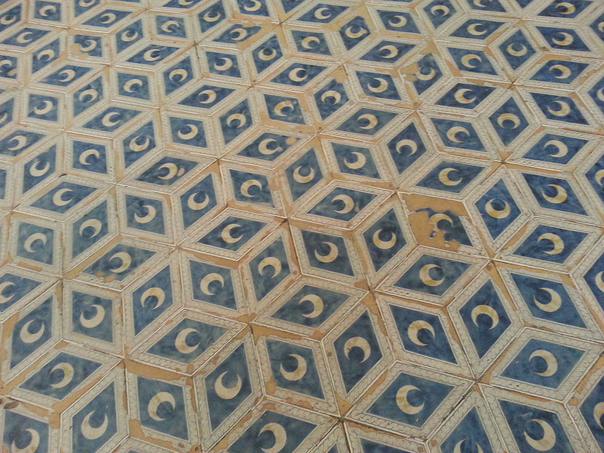 Crescent moon tiles from the Duomo in Siena, Italy 