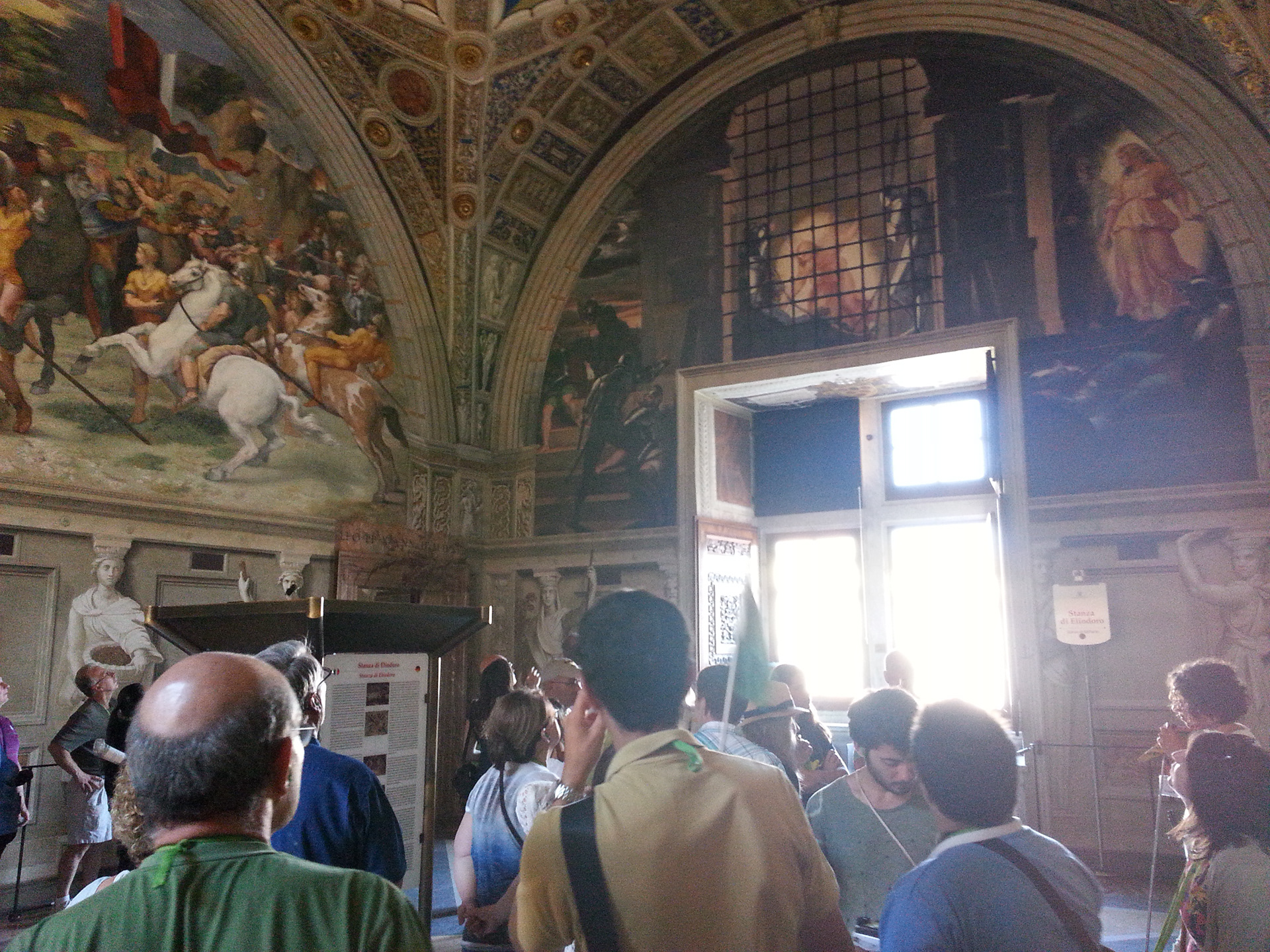 The Liberation of Saint Peter is a fresco painting by the Italian High Renaissance artist Raphael. It was painted in 1514 as part of Raphael's commission to decorate with frescoes the rooms that are now known as the Stanze di Raffaello, in the Apostolic Palace in the Vatican. It is in the Stanza di Eliodoro, which is named after The Expulsion of Heliodorus from the Temple. The painting shows how Saint Peter was liberated from Herod's prison by an angel, as described in Acts 12. 