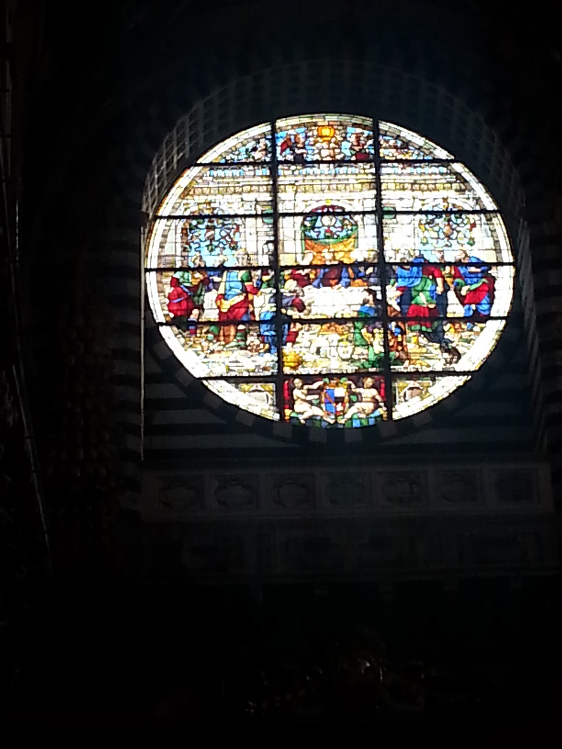 Stained glass in Siena Cathedral - Last Supper 