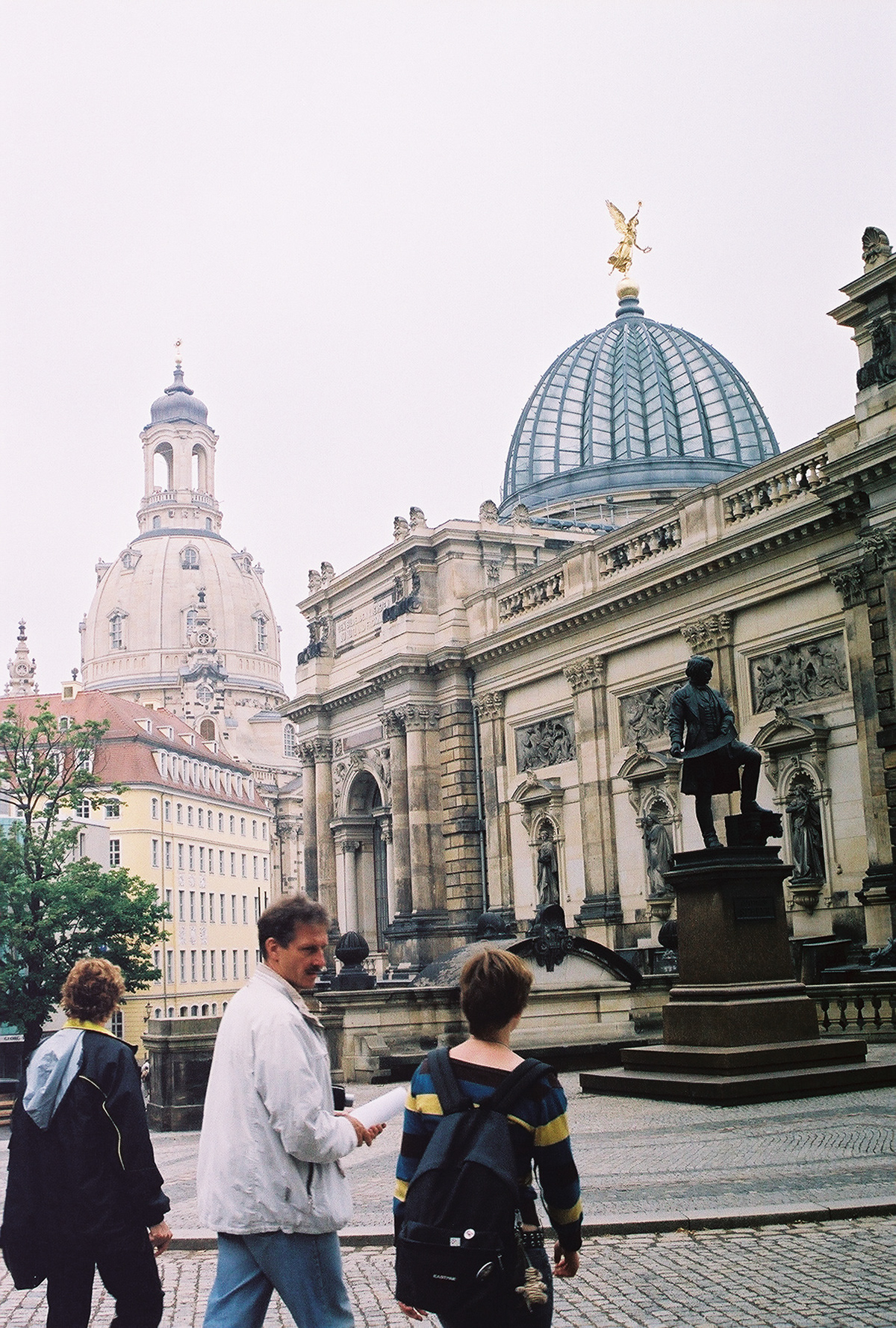 monument of Gottfried Semper, academy of fine arts and dome of Church of Our Lady